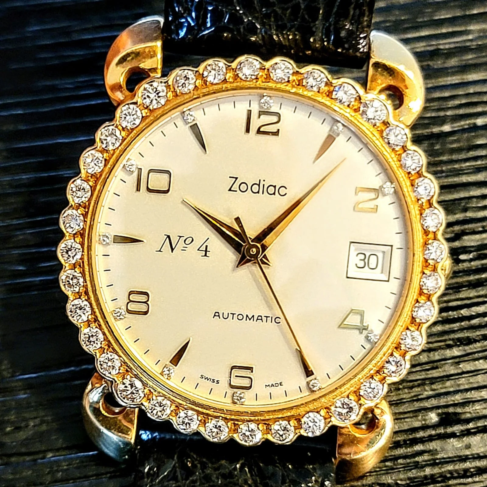 110th ZODIAC Anniversary Automatic Watch 18K Gold Diamond Bezel Limited Edition! - Image 10