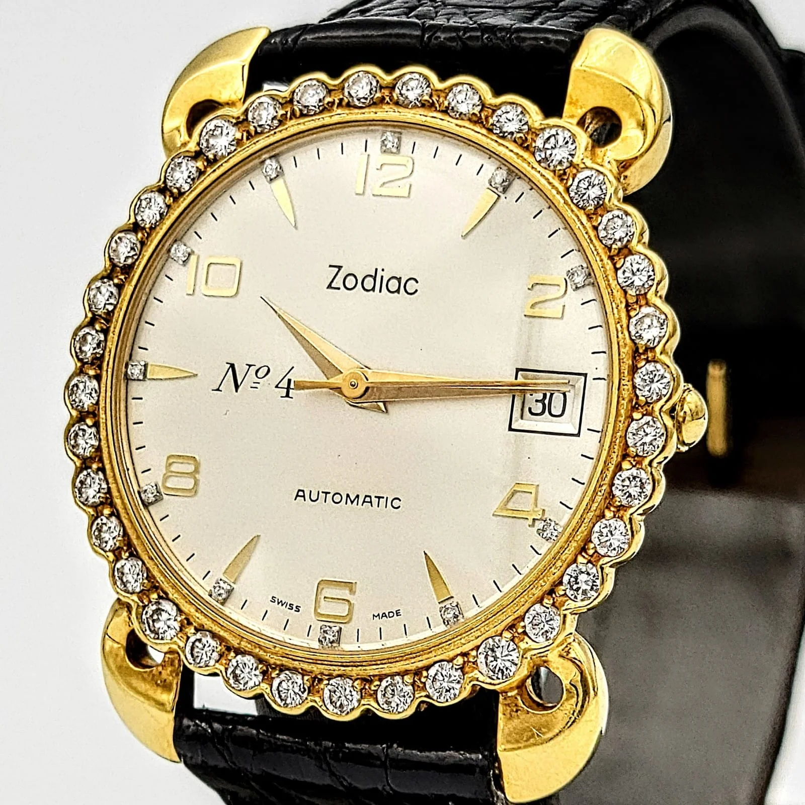 110th ZODIAC Anniversary Automatic Watch 18K Gold Diamond Bezel Limited Edition! - Image 3