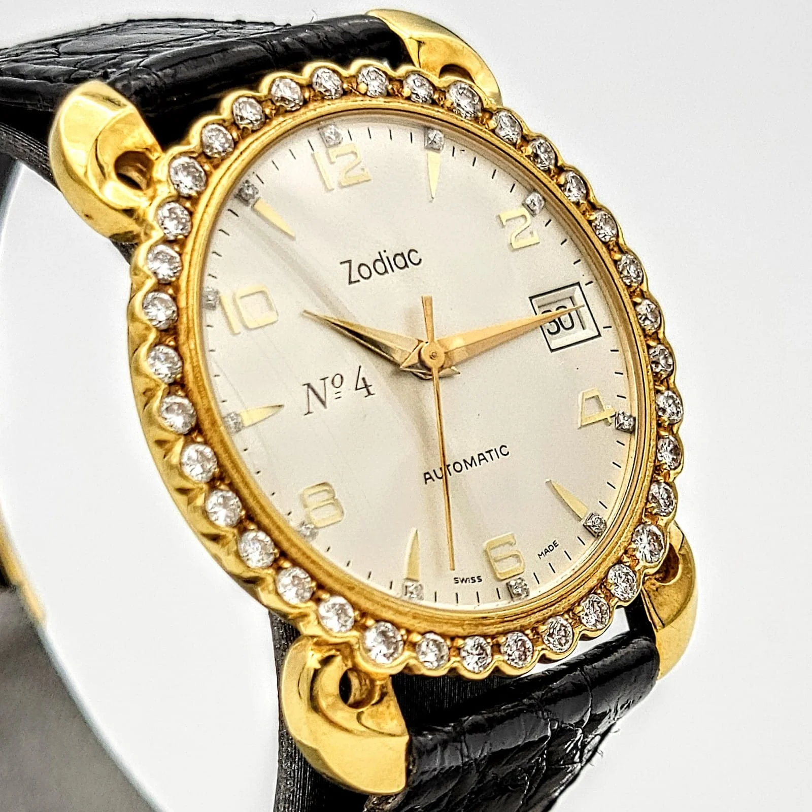 110th ZODIAC Anniversary Automatic Watch 18K Gold Diamond Bezel Limited Edition! - Image 5