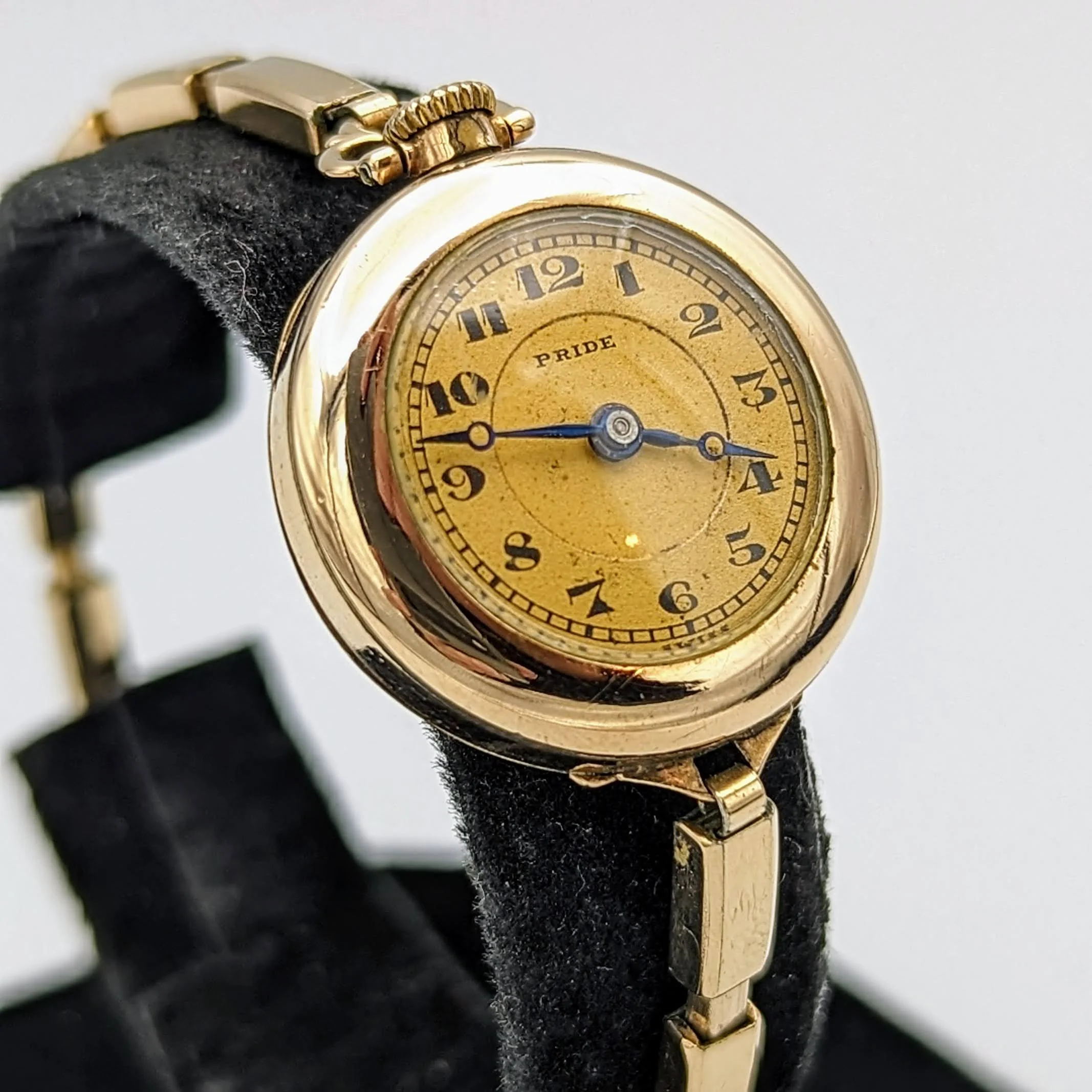 1890s PRIDE Transitional Wristwatch Swiss Movement 15 Jewels 2 Adjustments 12K GF - Image 3