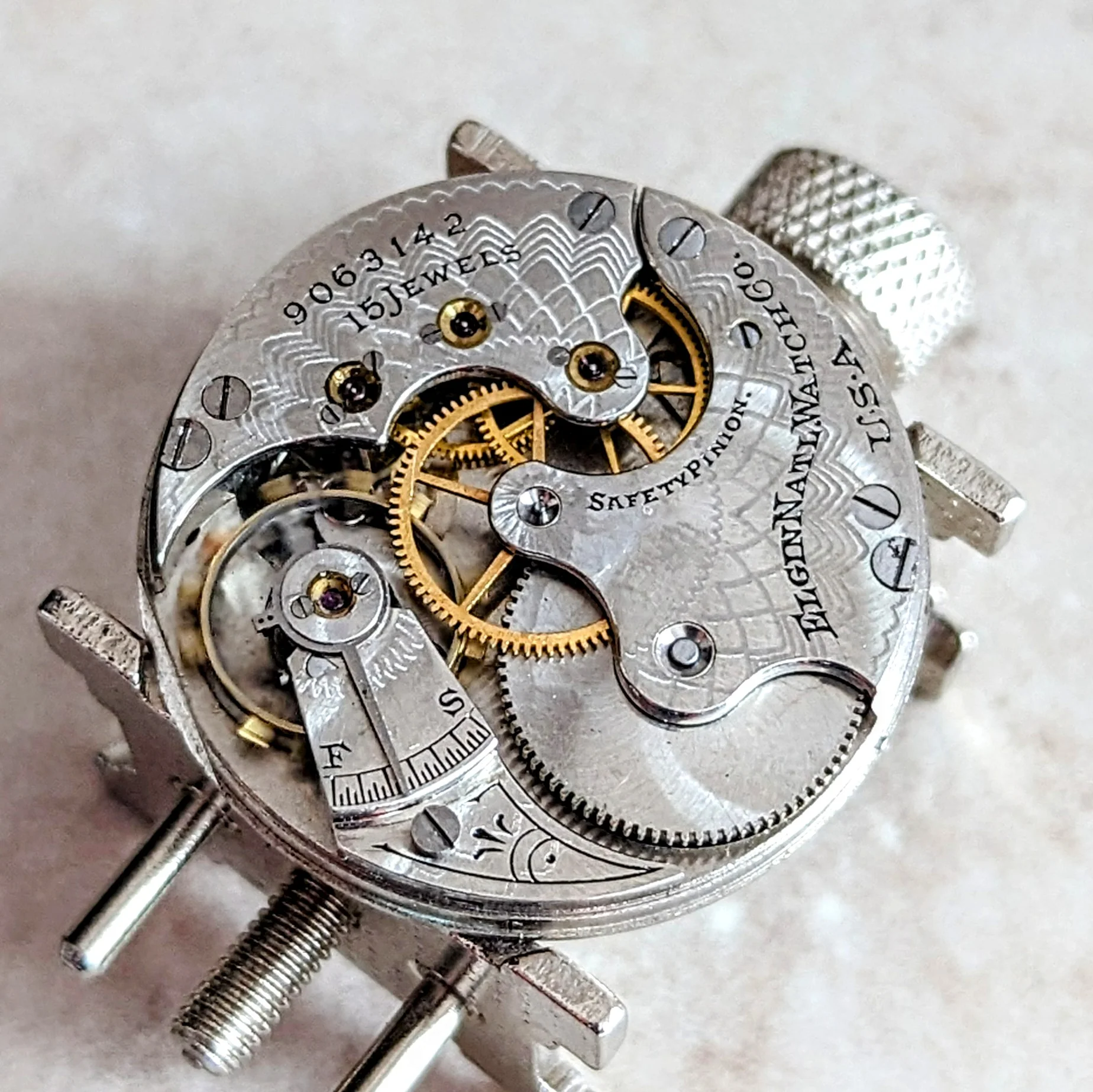 1901 ELGIN Pocket Watch Diamond 14K Solid Gold Model 2 Grade 216 Size 6s 15J Serial 9063142 - Image 15