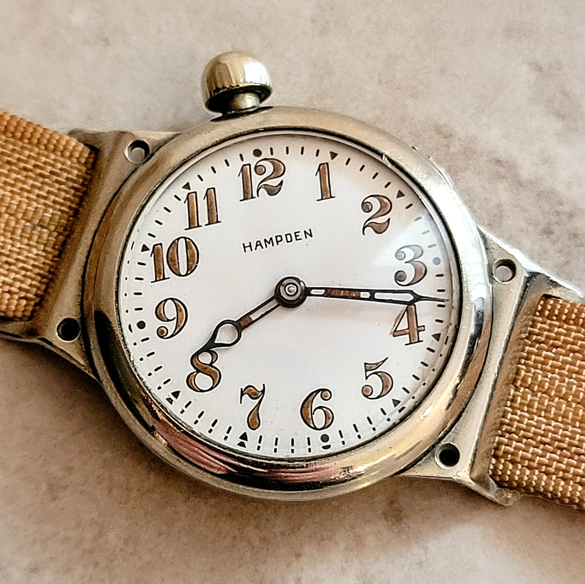 1914 HAMPDEN "No. 400" Trench Watch 15 Jewels U.S. Army Wristwatch - Image 13