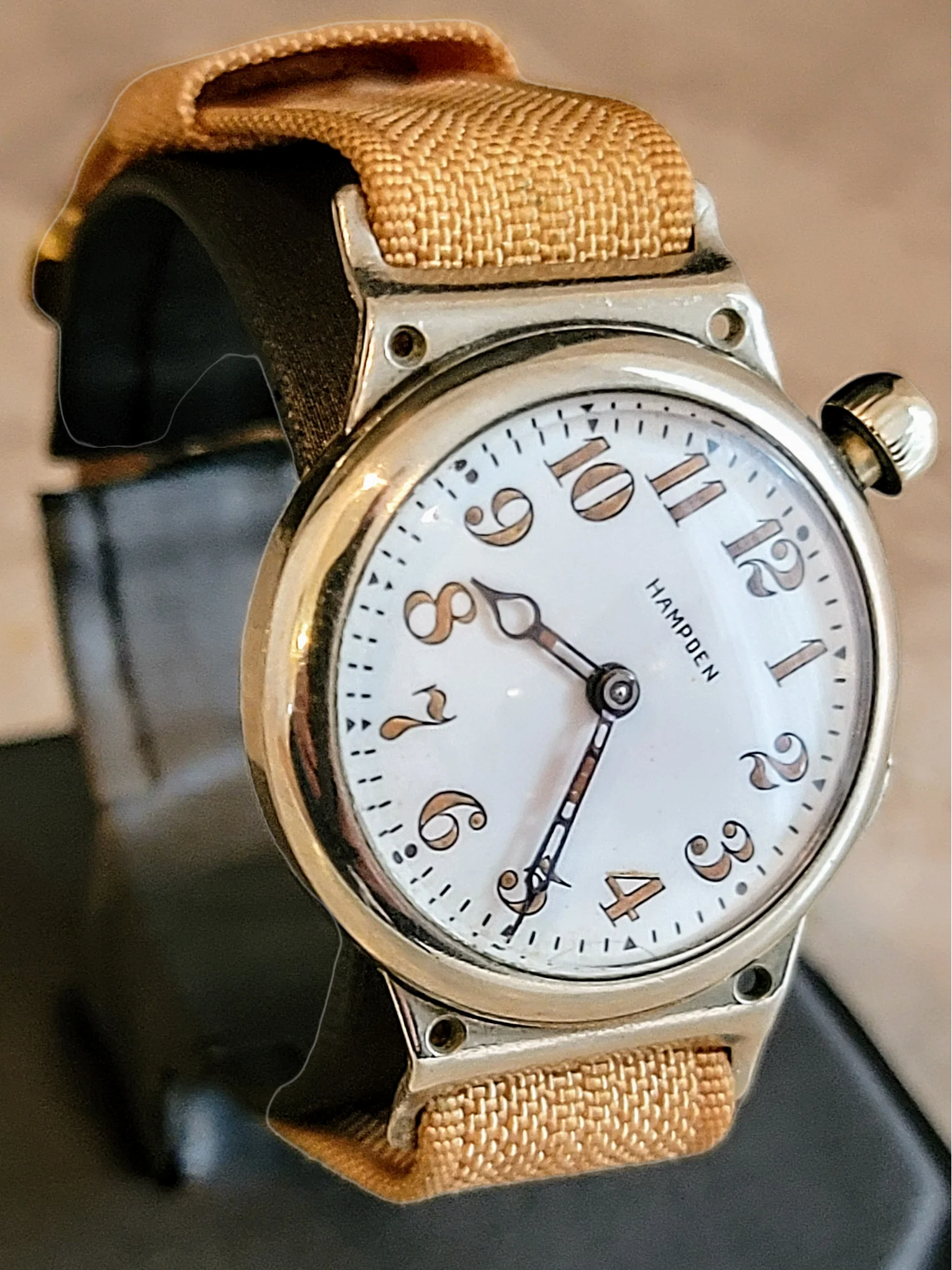 1914 HAMPDEN "No. 400" Trench Watch 15 Jewels U.S. Army Wristwatch - Image 3