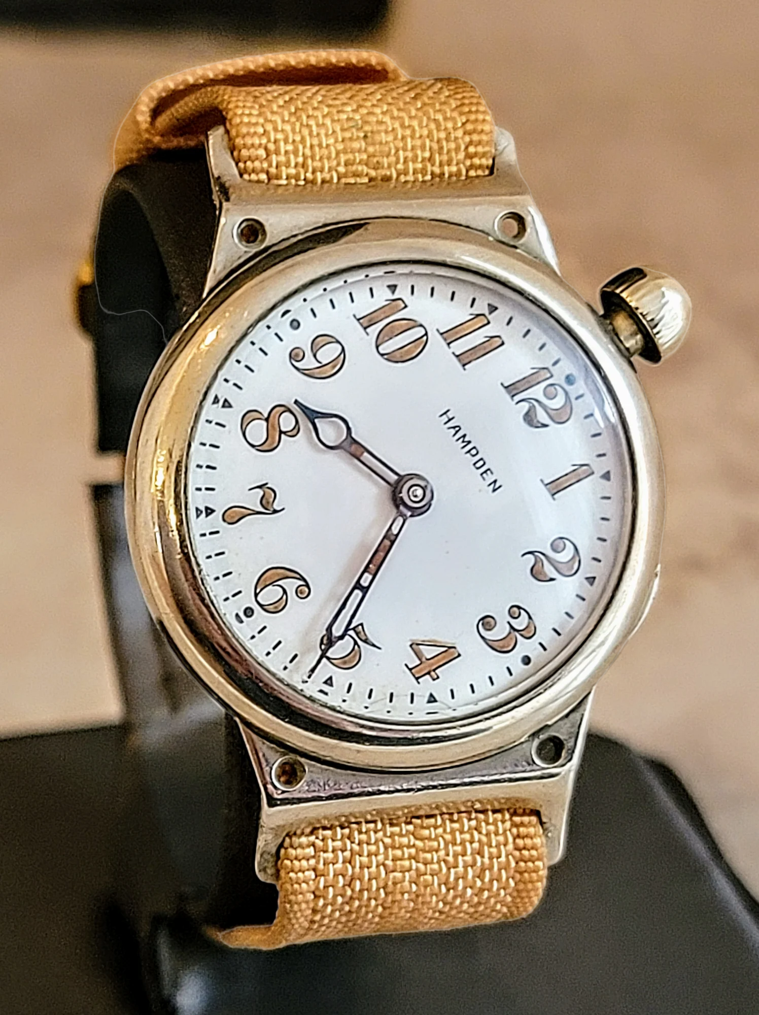 1914 HAMPDEN "No. 400" Trench Watch 15 Jewels U.S. Army Wristwatch - Image 4