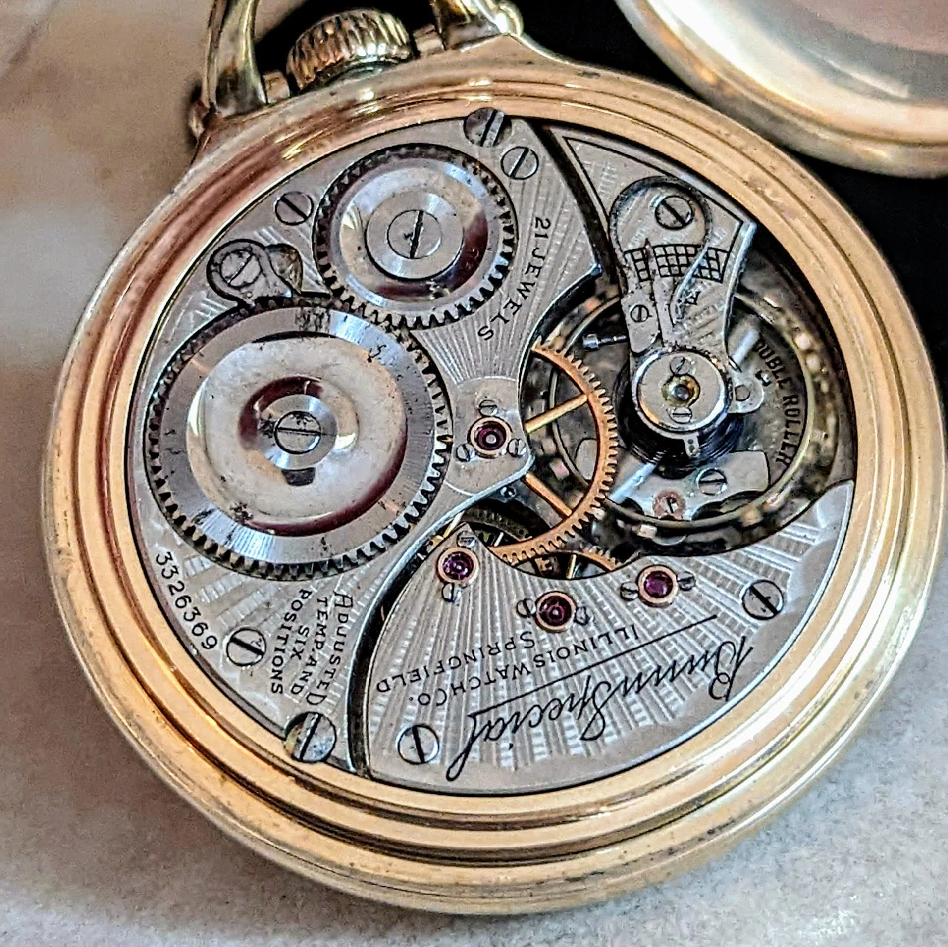 1918 Illinois Bunn Special Pocket Watch Railroad Grade Model 9 Size 16s 21J 6 ADJs - Image 8