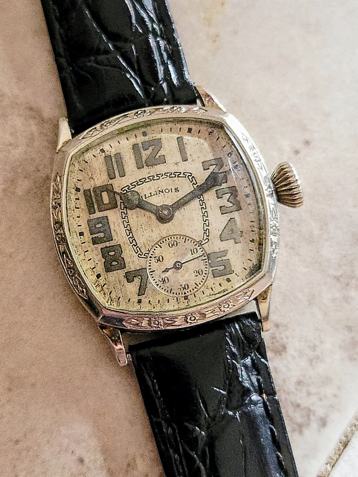 1929 ILLINOIS Art Deco Watch Cal. "TIME KING" Grade 24 - Image 3