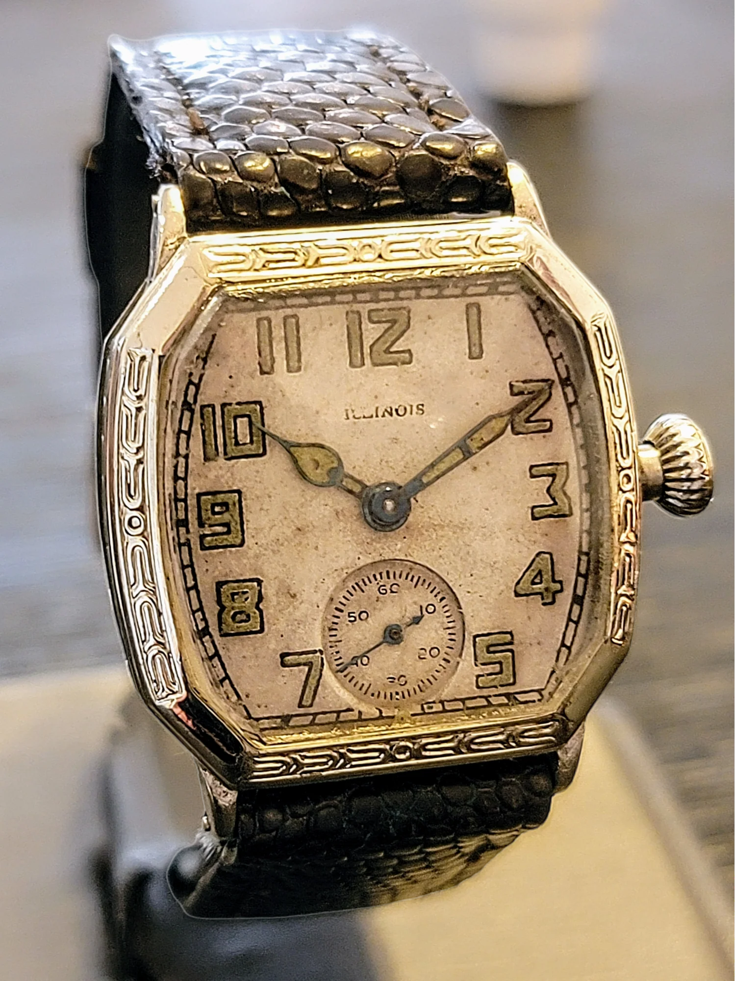 1929 ILLINOIS Atlantic Engraved Watch Grade 24 U.S.A. Made 14K G.F. - Image 3