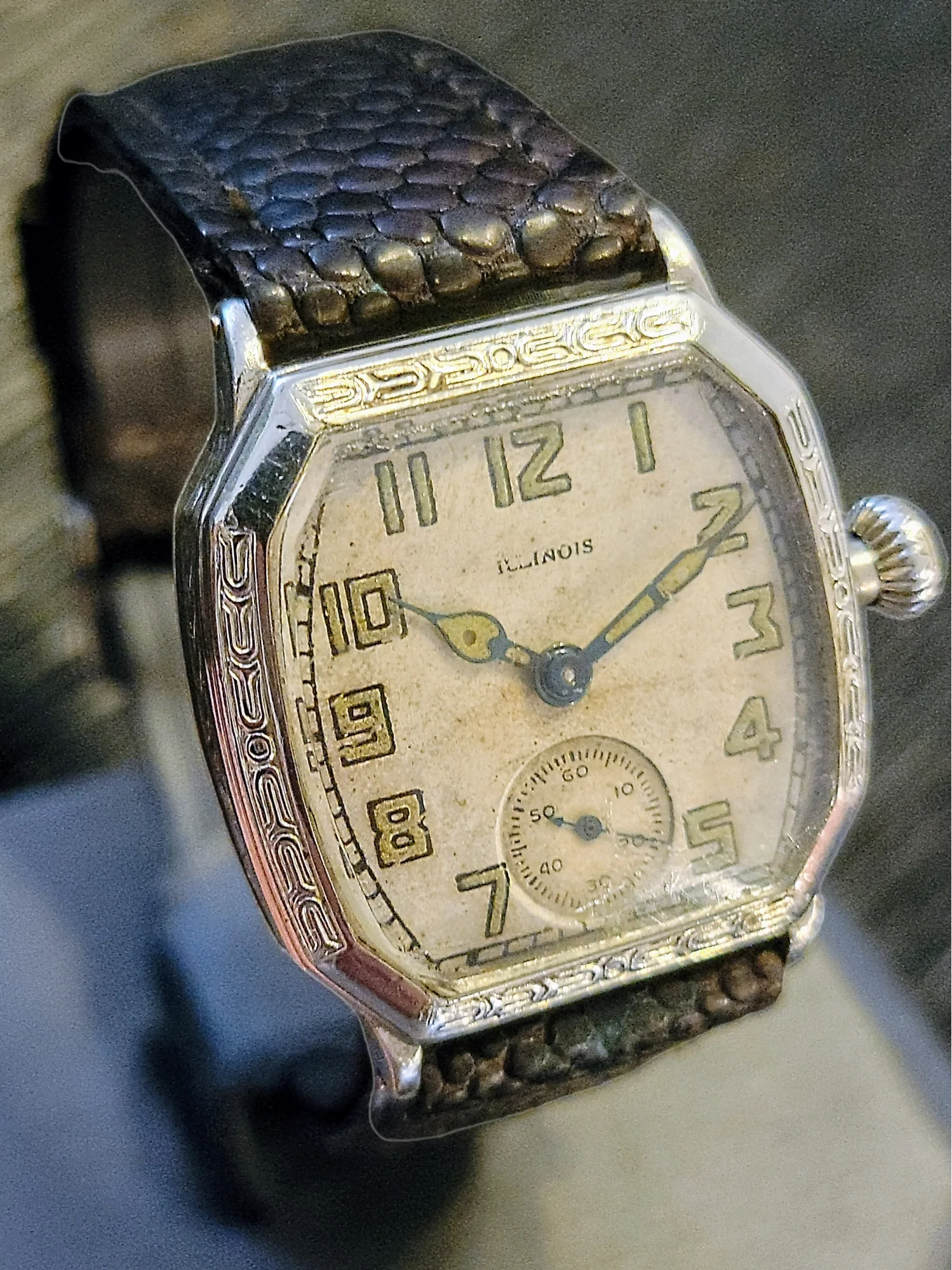 1929 ILLINOIS Atlantic Engraved Watch Grade 24 U.S.A. Made 14K G.F. - Image 4