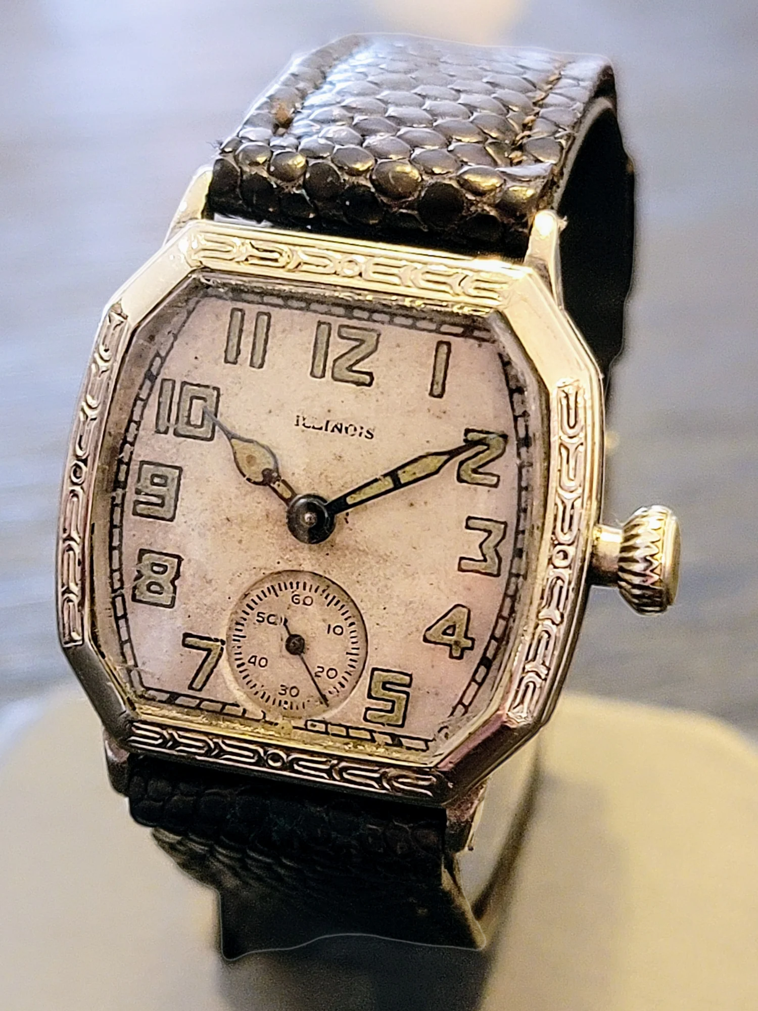 1929 ILLINOIS Atlantic Engraved Watch Grade 24 U.S.A. Made 14K G.F. - Image 9