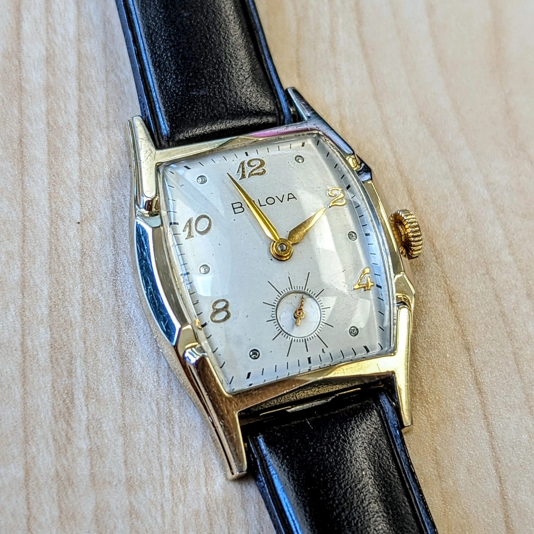 1956 BULOVA Gedney Watch 17 Jewels Cal. 11AC Fancy Tonneau Case Swiss Wristwatch - Image 8