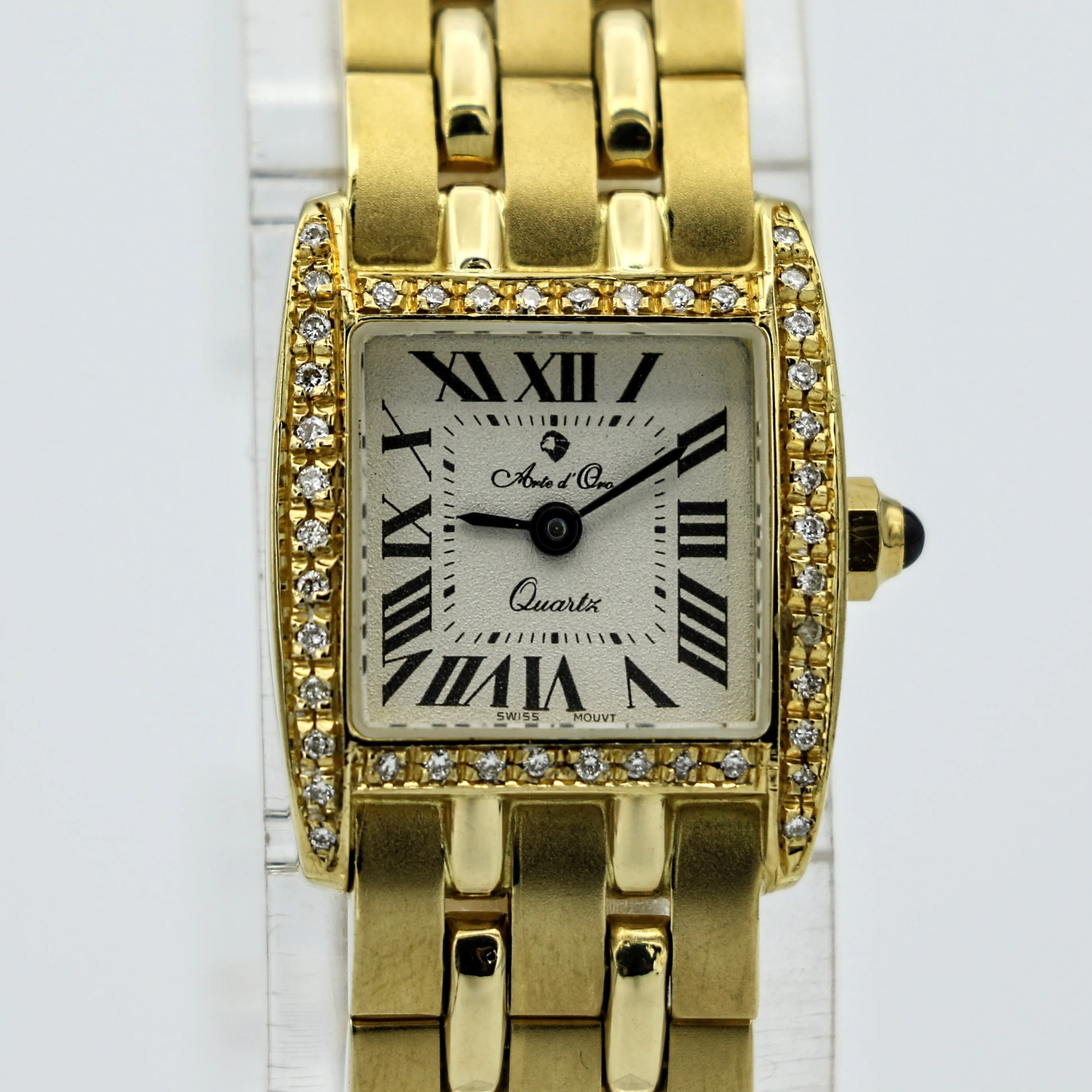 Arte d'Oro Ladies Wristwatch 18k Yellow Gold Diamond Bezel Swiss Movement Watch - Image 3