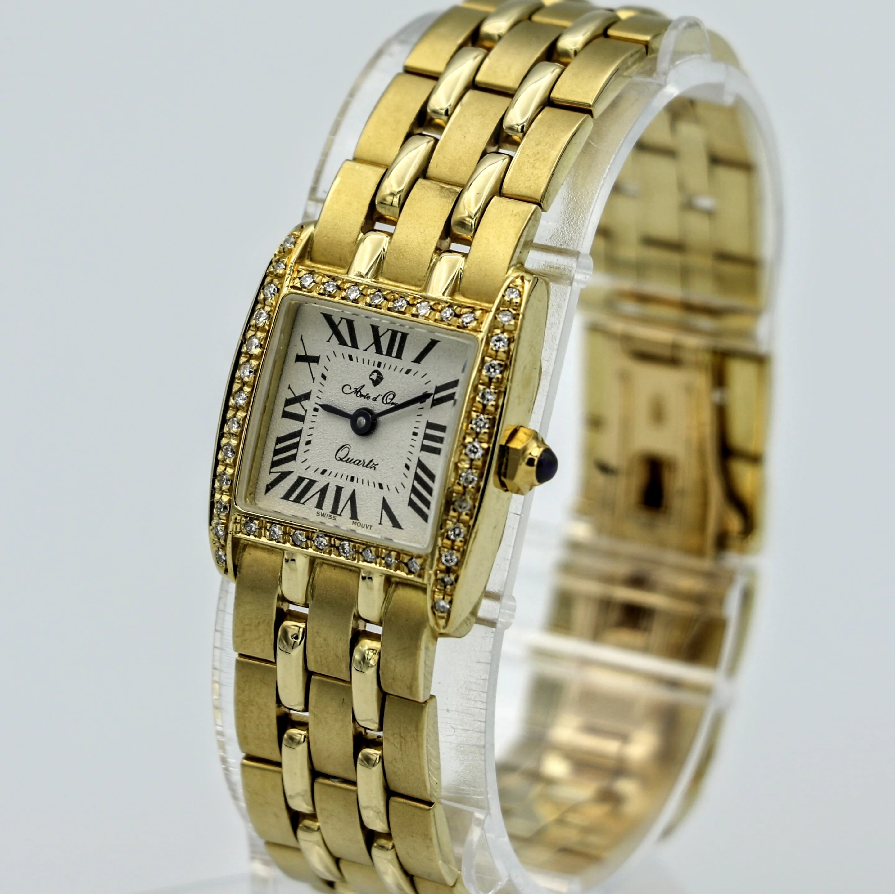 Arte d'Oro Ladies Wristwatch 18k Yellow Gold Diamond Bezel Swiss Movement Watch - Image 6