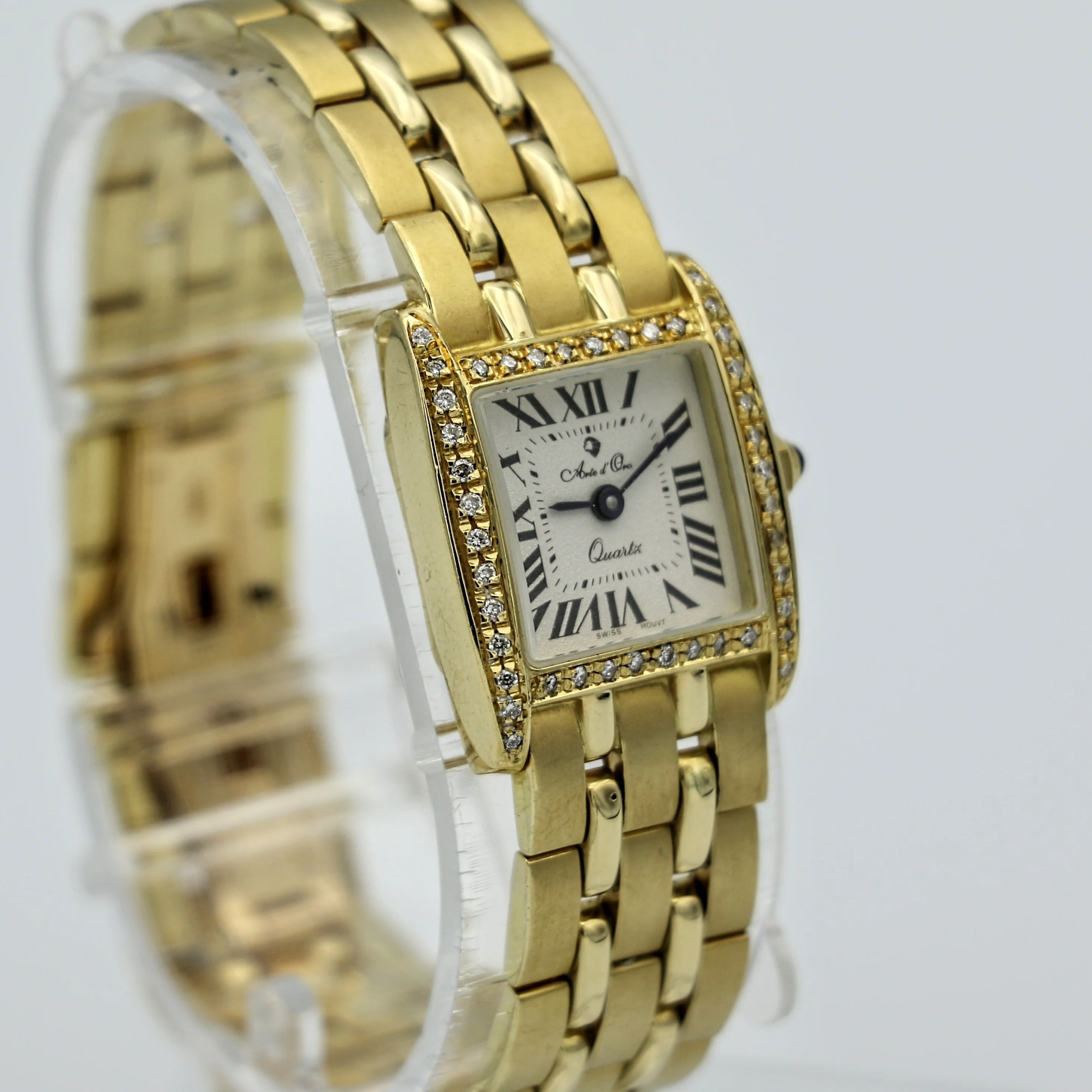 Arte d'Oro Ladies Wristwatch 18k Yellow Gold Diamond Bezel Swiss Movement Watch - Image 8