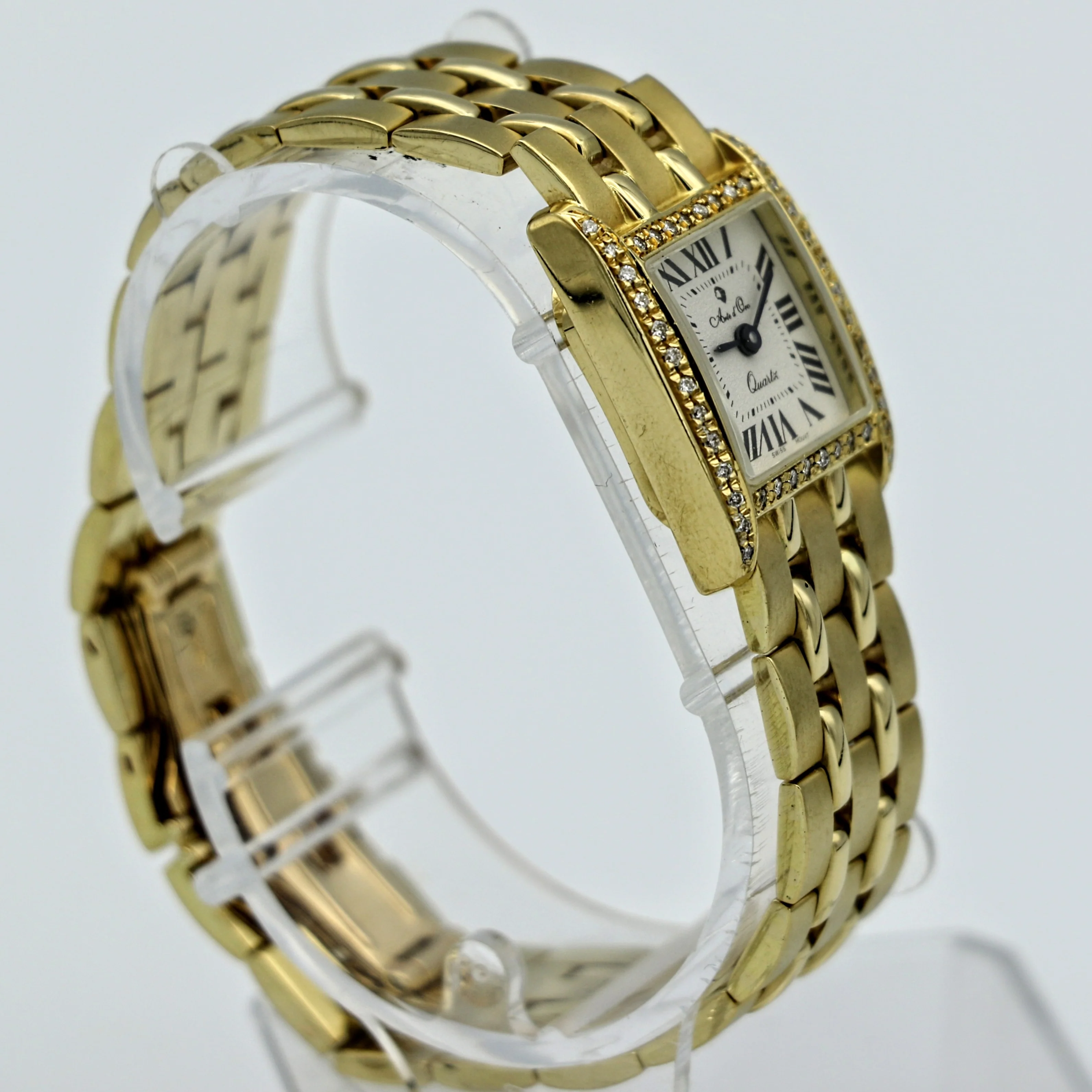Arte d'Oro Ladies Wristwatch 18k Yellow Gold Diamond Bezel Swiss Movement Watch - Image 9