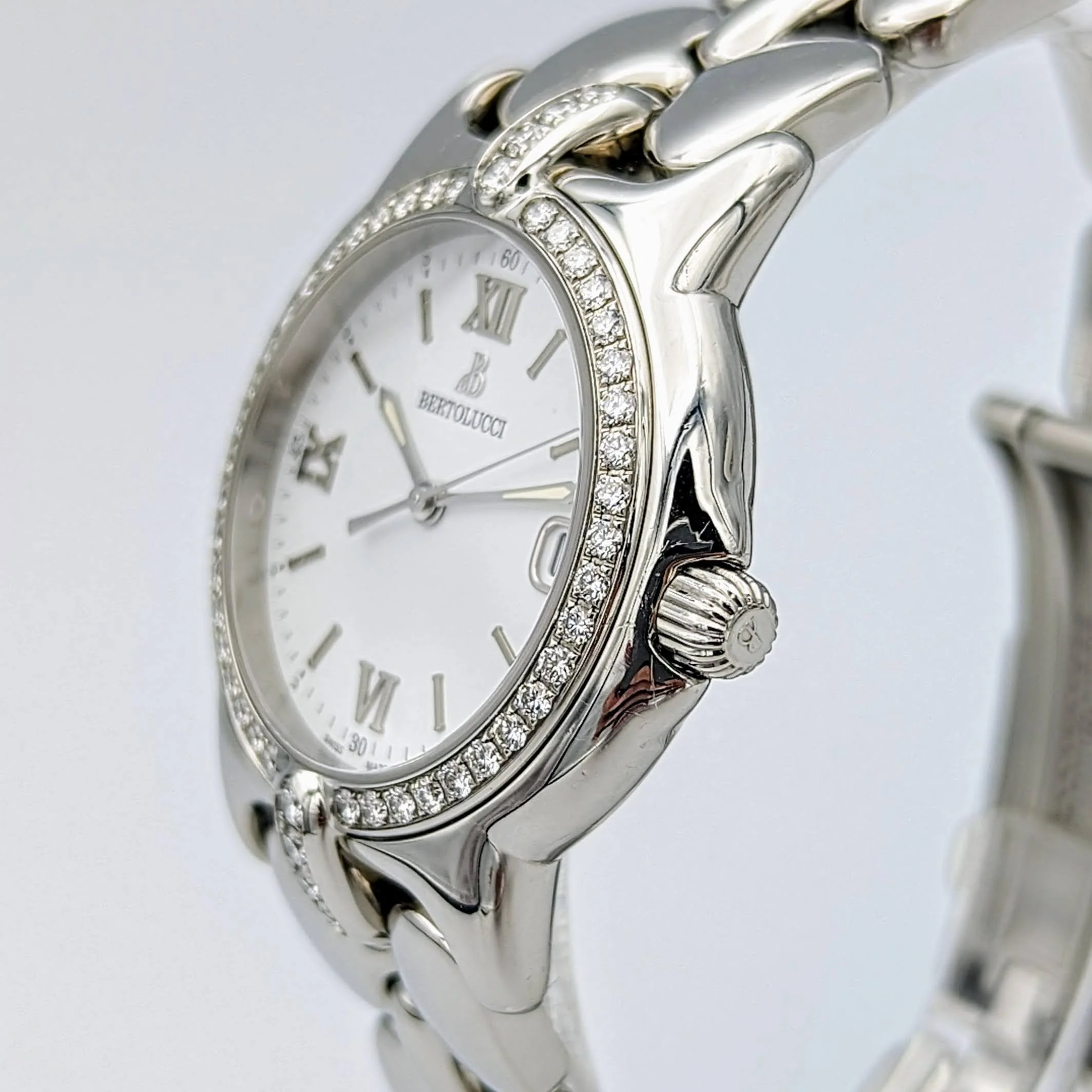 BERTOLUCCI Vir Watch Diamond Bezel 35mm S.S. Wristwatch - Image 4