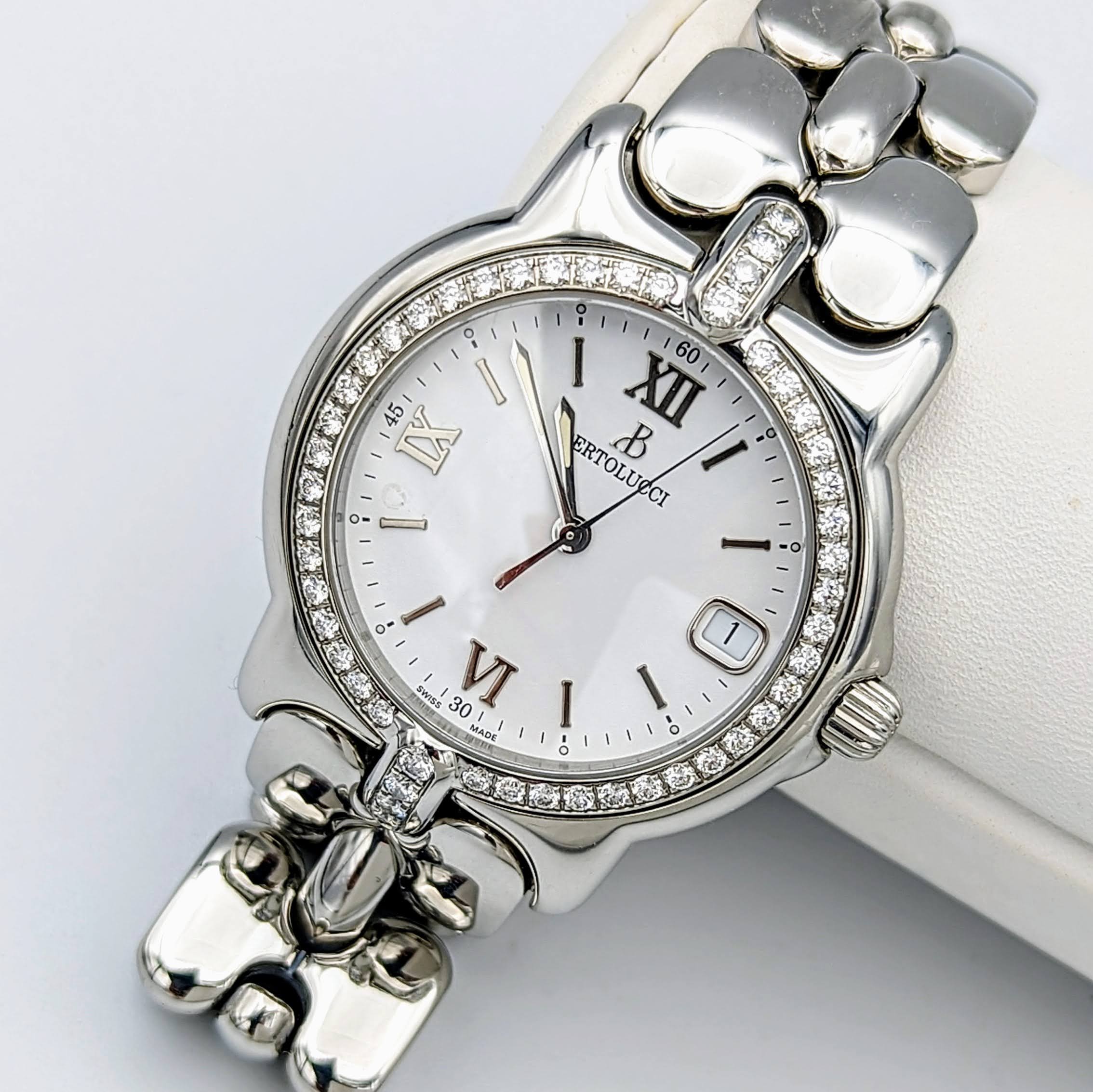 BERTOLUCCI Vir Watch Diamond Bezel 35mm S.S. Wristwatch - Image 9