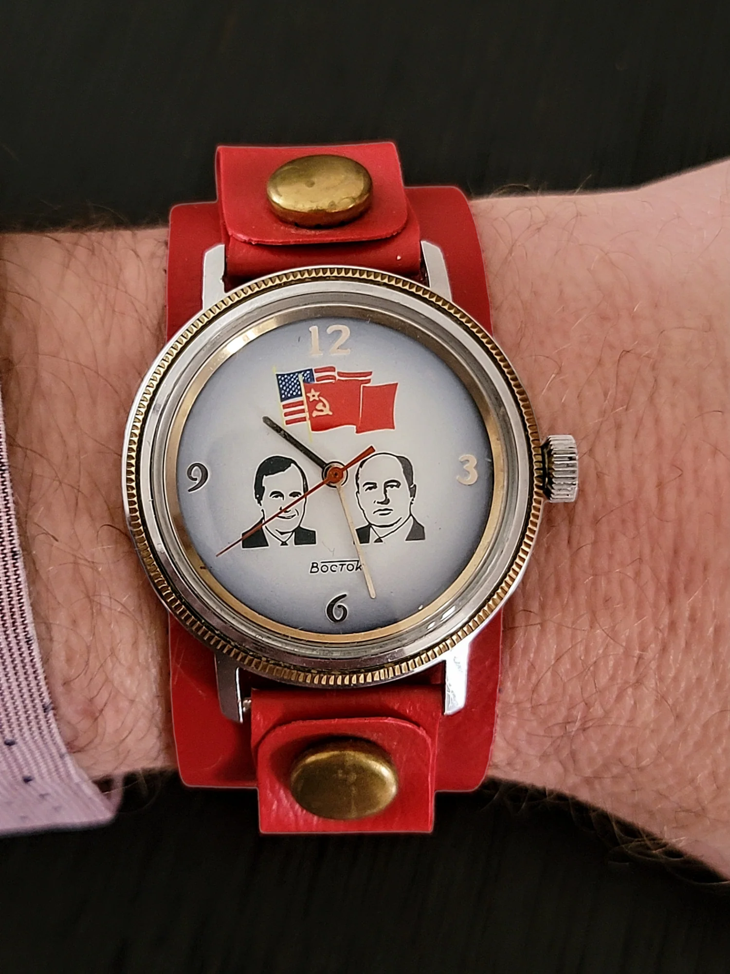 BOCTOK USSR Watch Bush & Gorbachev Wristwatch - The Helsinki Summit 1990 - Image 16