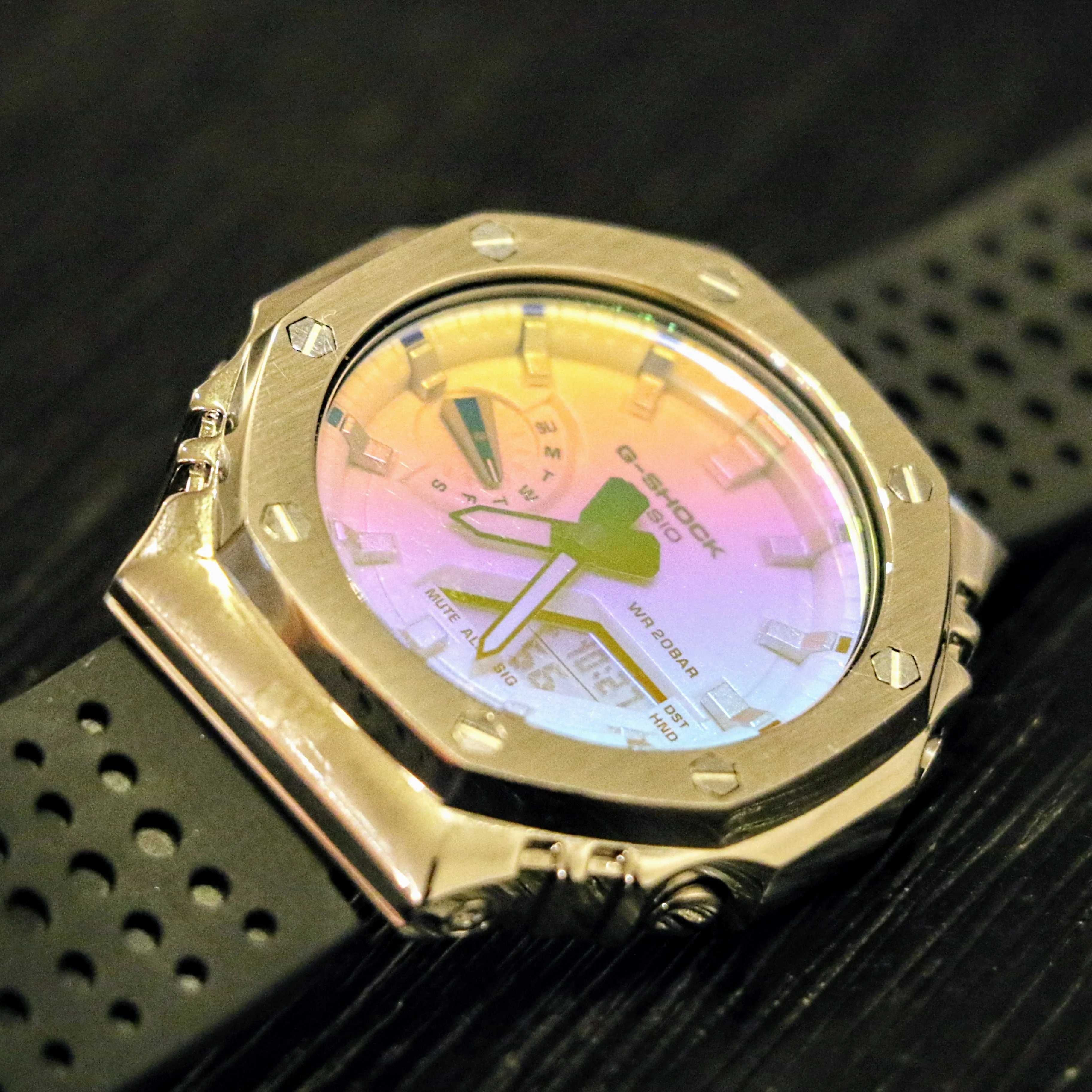 Brand-New Custom Casio G-Shock Watch CASIO Iridescent Dial GA-2100SRS Wristwatch - Image 10