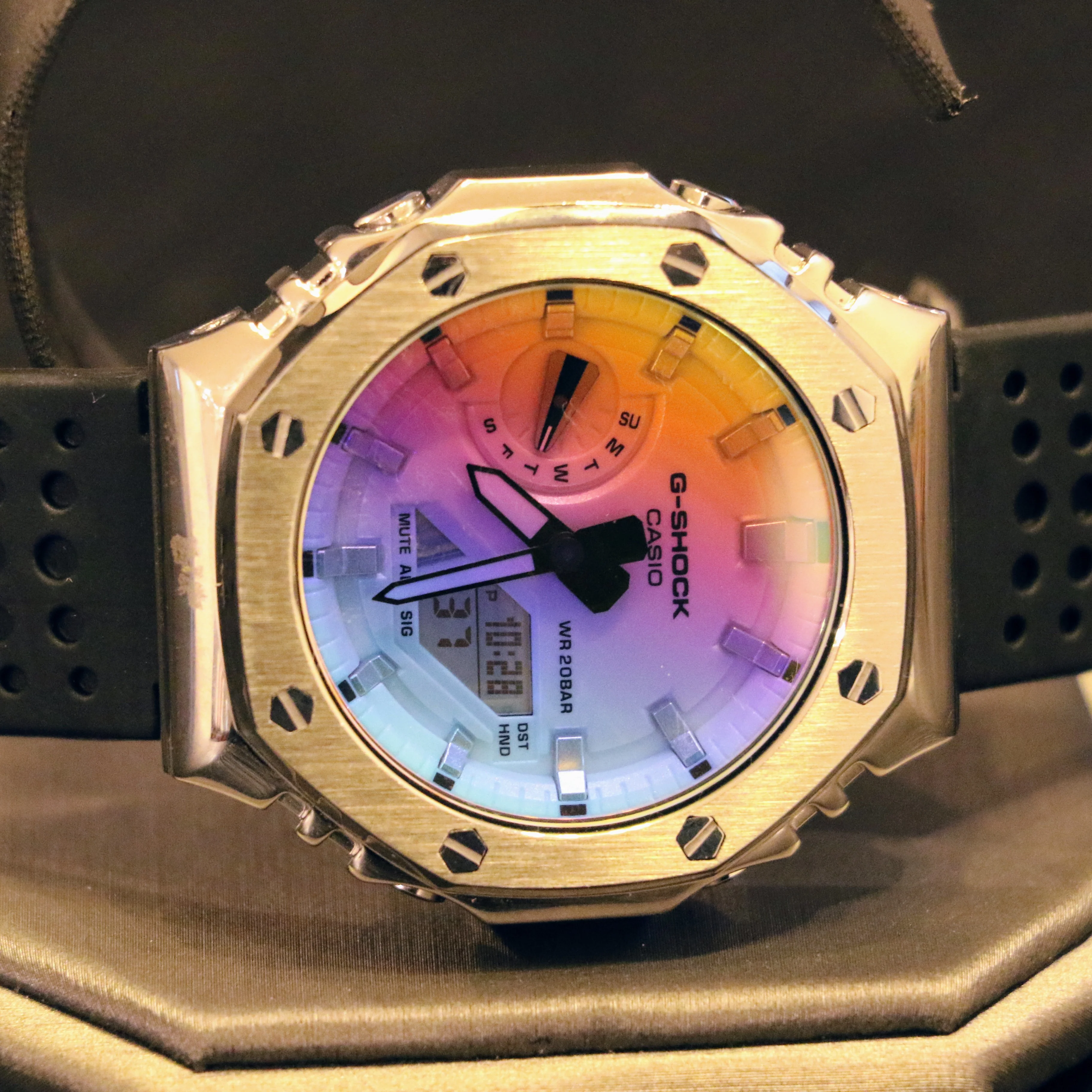 Brand-New Custom Casio G-Shock Watch CASIO Iridescent Dial GA-2100SRS Wristwatch - Image 11
