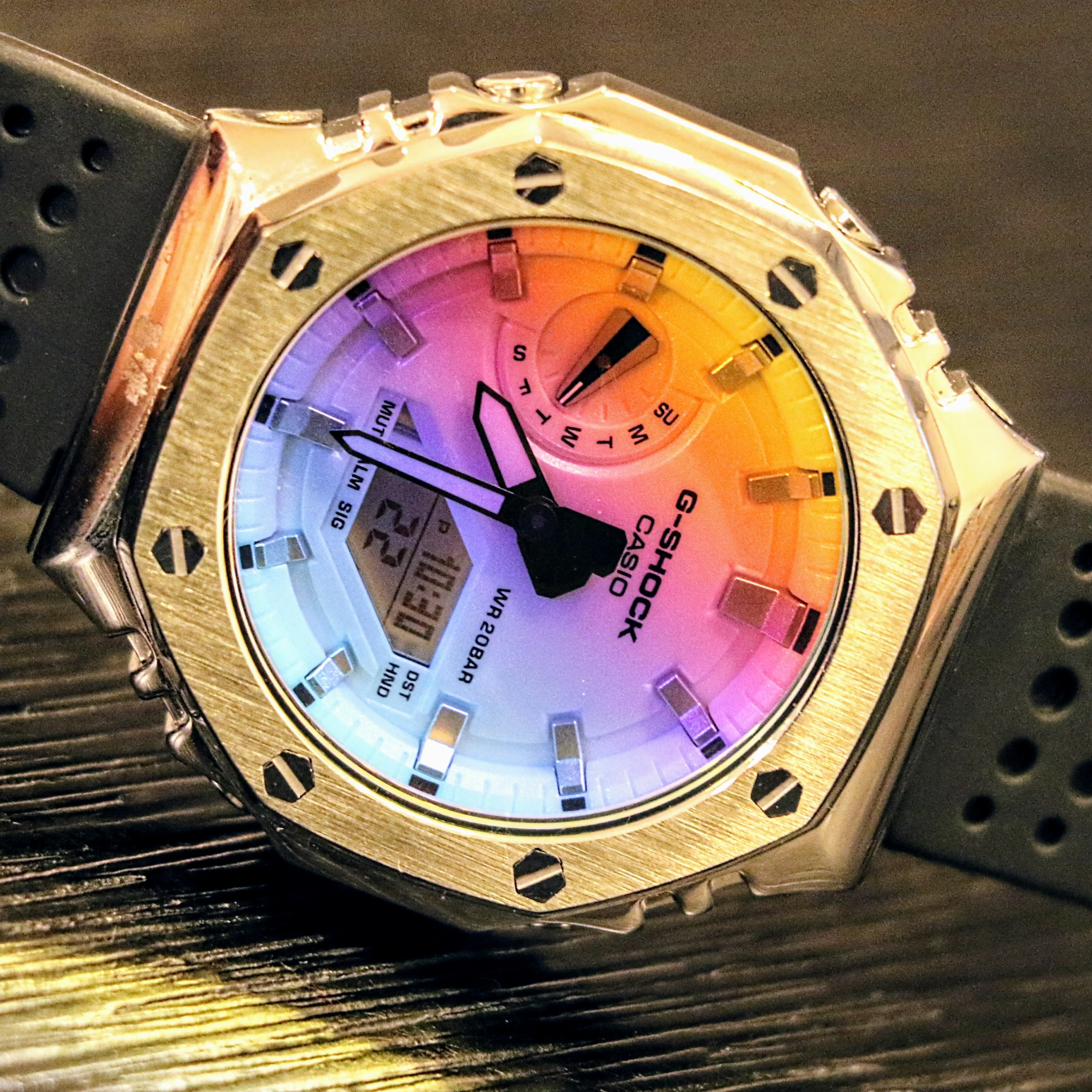 Brand-New Custom Casio G-Shock Watch CASIO Iridescent Dial GA-2100SRS Wristwatch - Image 12