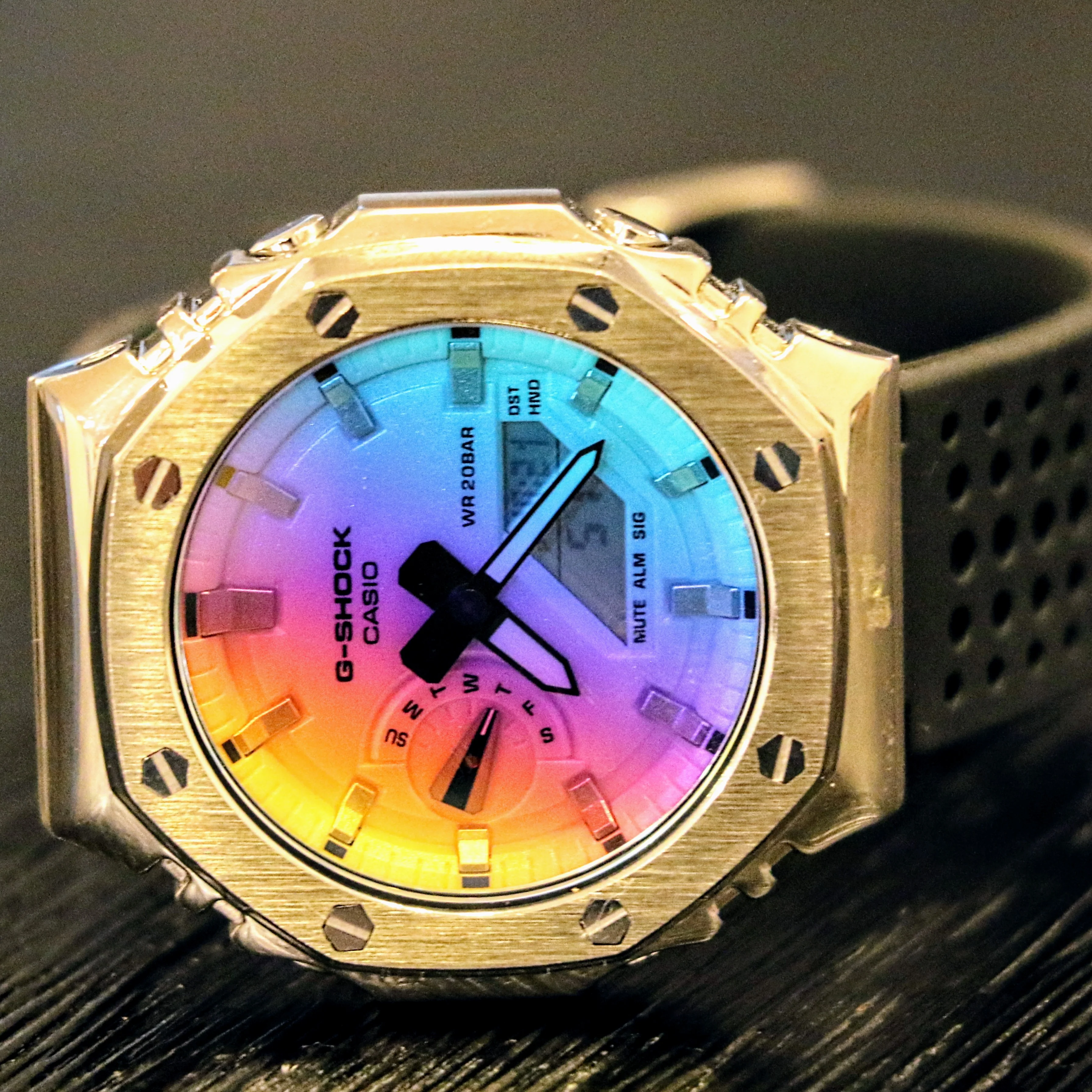 Brand-New Custom Casio G-Shock Watch CASIO Iridescent Dial GA-2100SRS Wristwatch - Image 14
