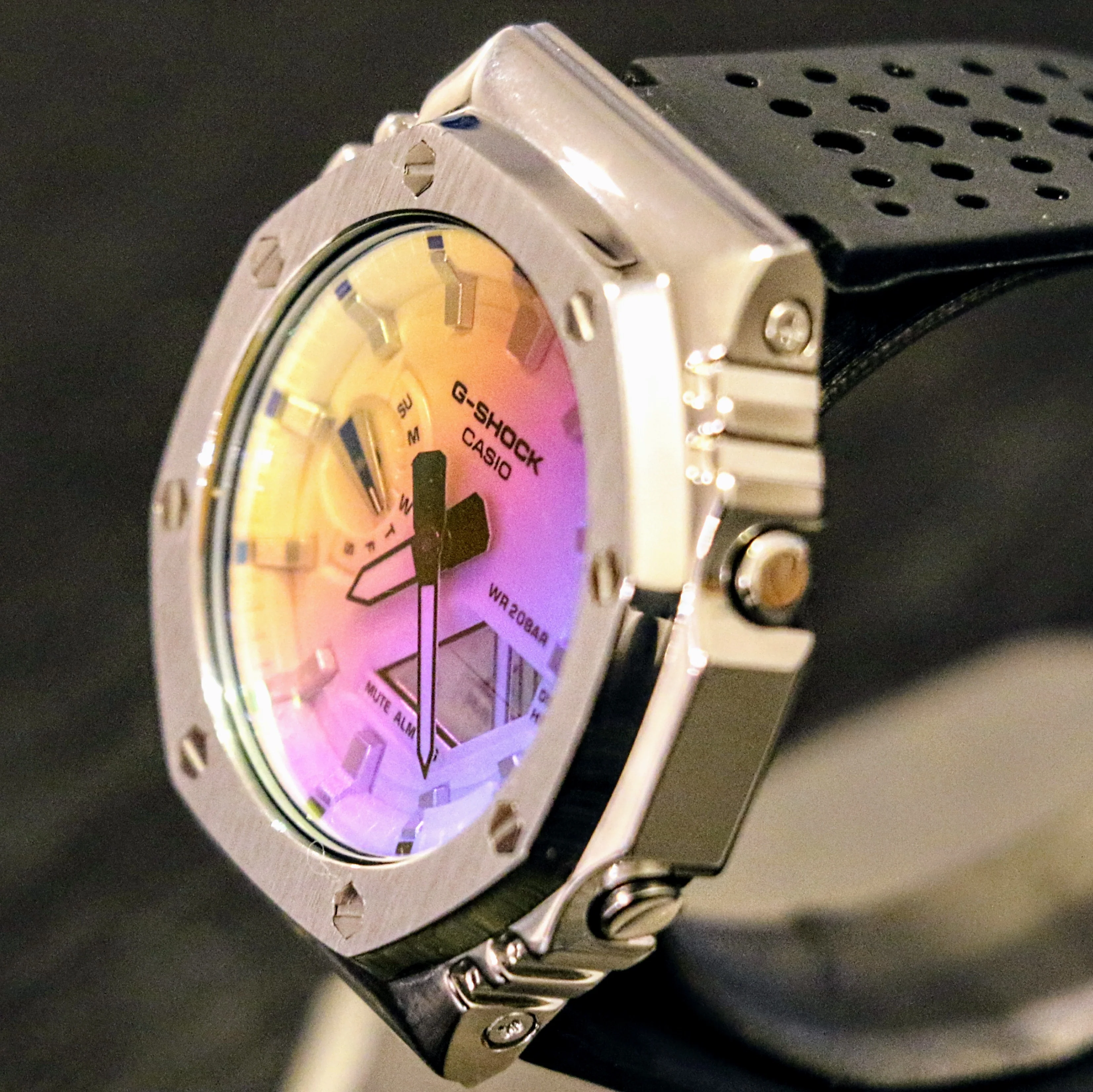 Brand-New Custom Casio G-Shock Watch CASIO Iridescent Dial GA-2100SRS Wristwatch - Image 3