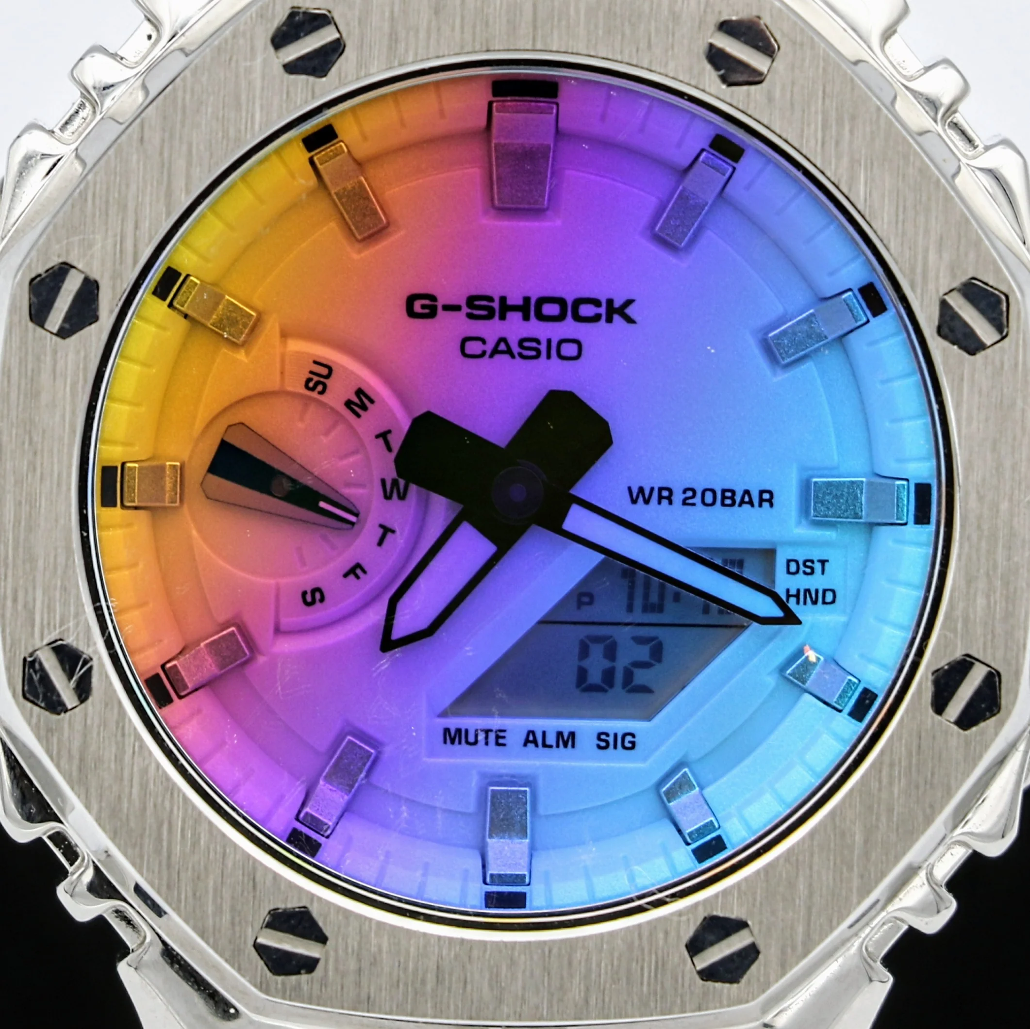 Brand-New Custom Casio G-Shock Watch CASIO Iridescent Dial GA-2100SRS Wristwatch - Image 5