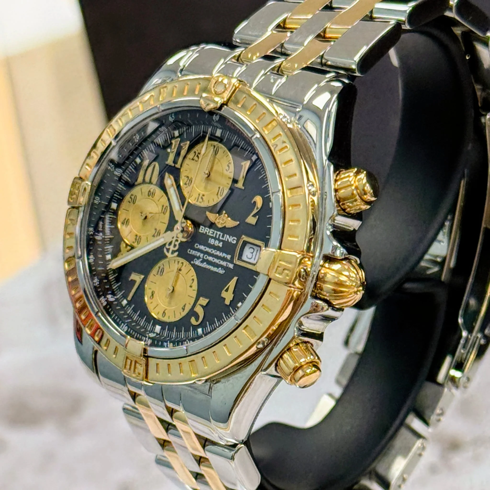 Breitling Chronomat Evolution Automatic Watch C13356 44mm 18K Rose Gold S.S. - Image 5