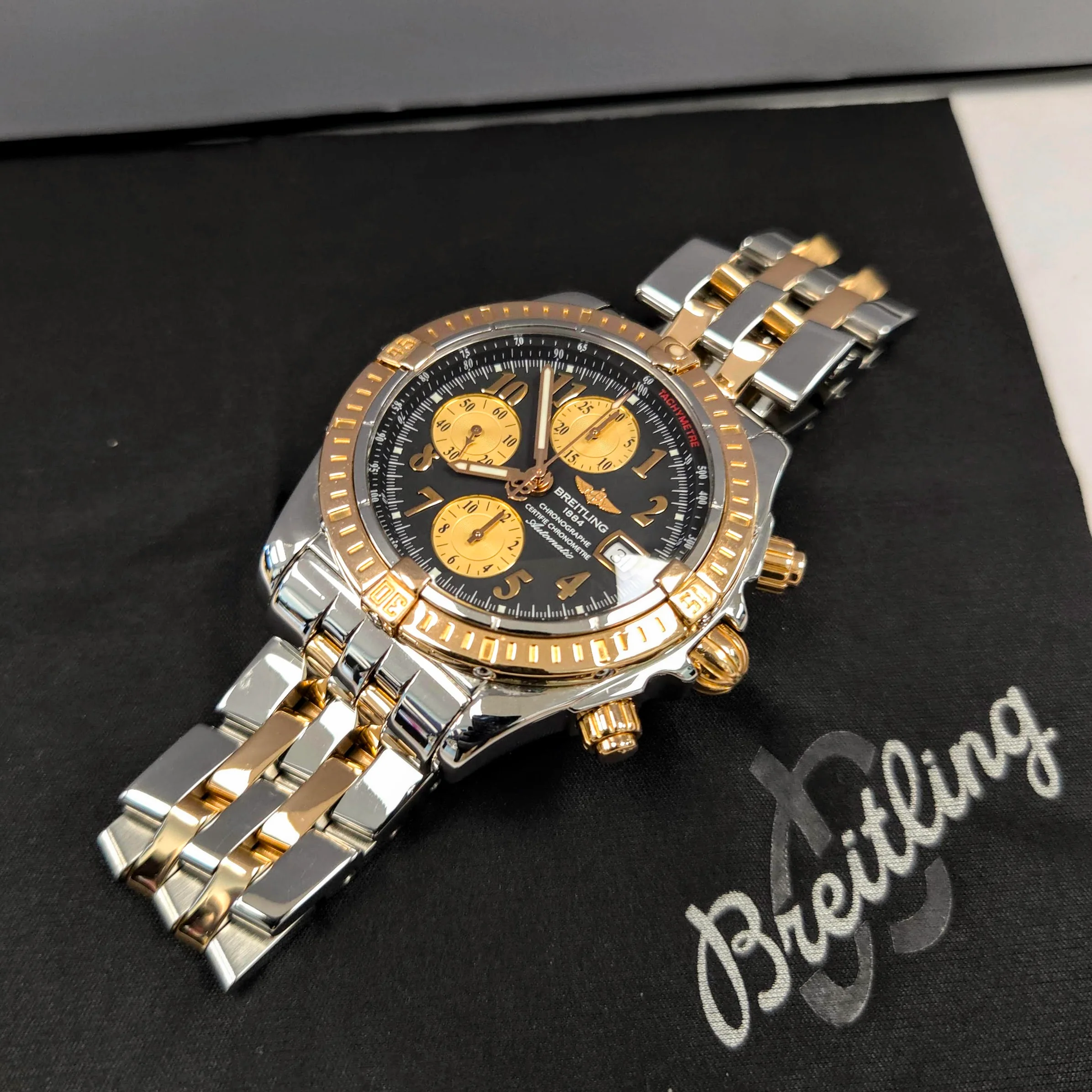 Breitling Chronomat Evolution Automatic Watch C13356 44mm 18K Rose Gold S.S. - Image 7