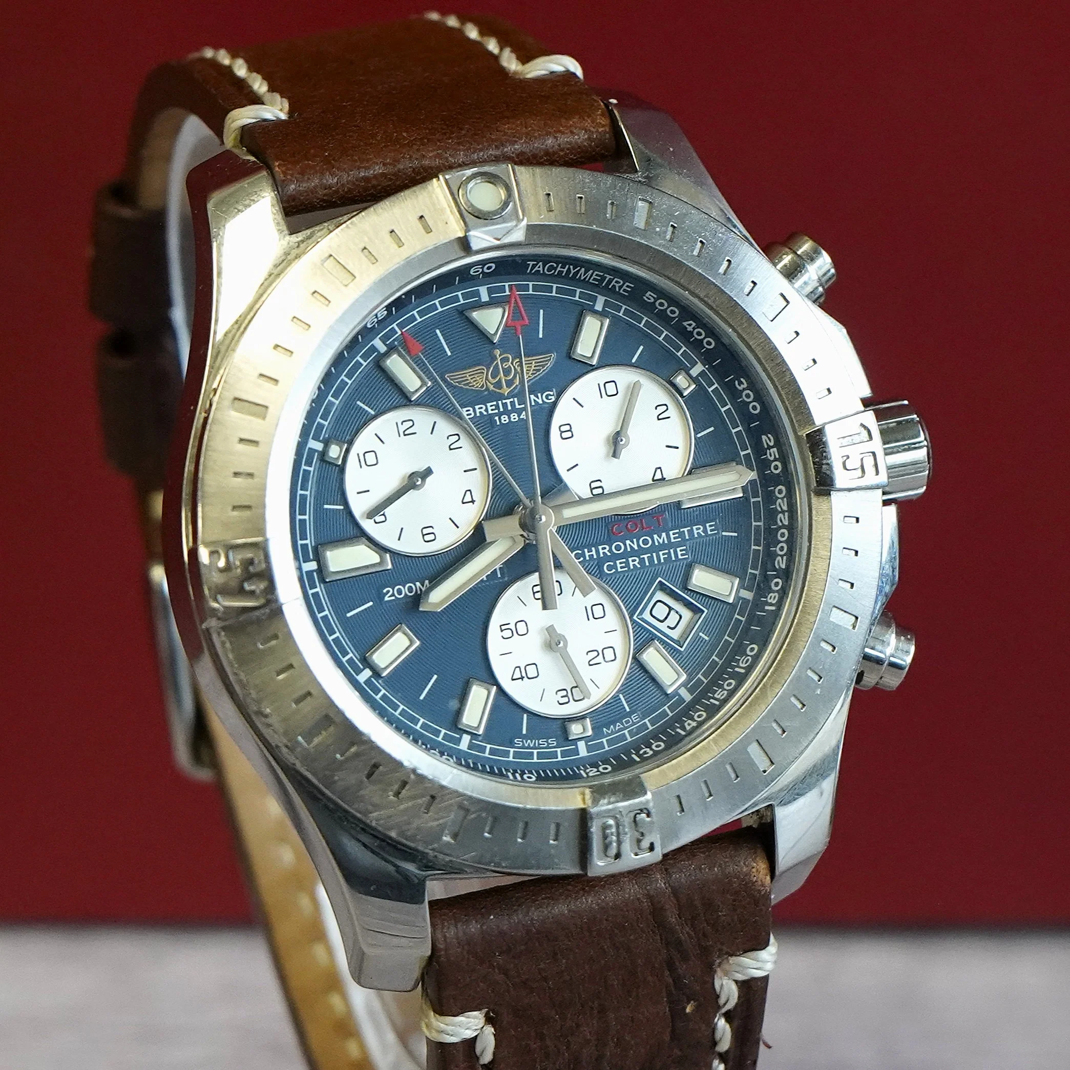 Breitling Colt Chronograph Watch A73388 Date Blue Dial 44mm S.S. - Quartz - Image 3