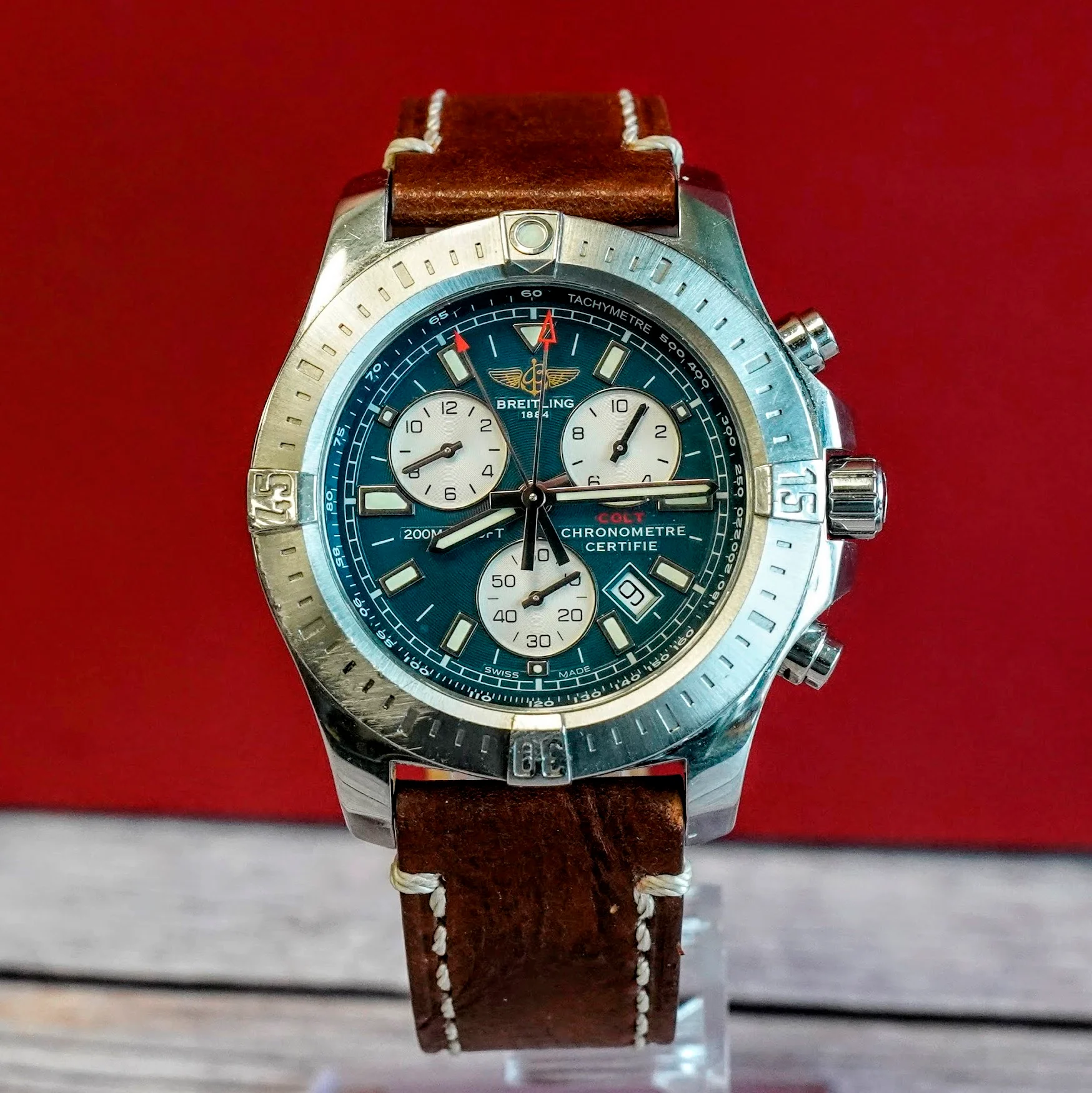 Breitling Colt Chronograph Watch A73388 Date Blue Dial 44mm S.S. - Quartz - Image 4