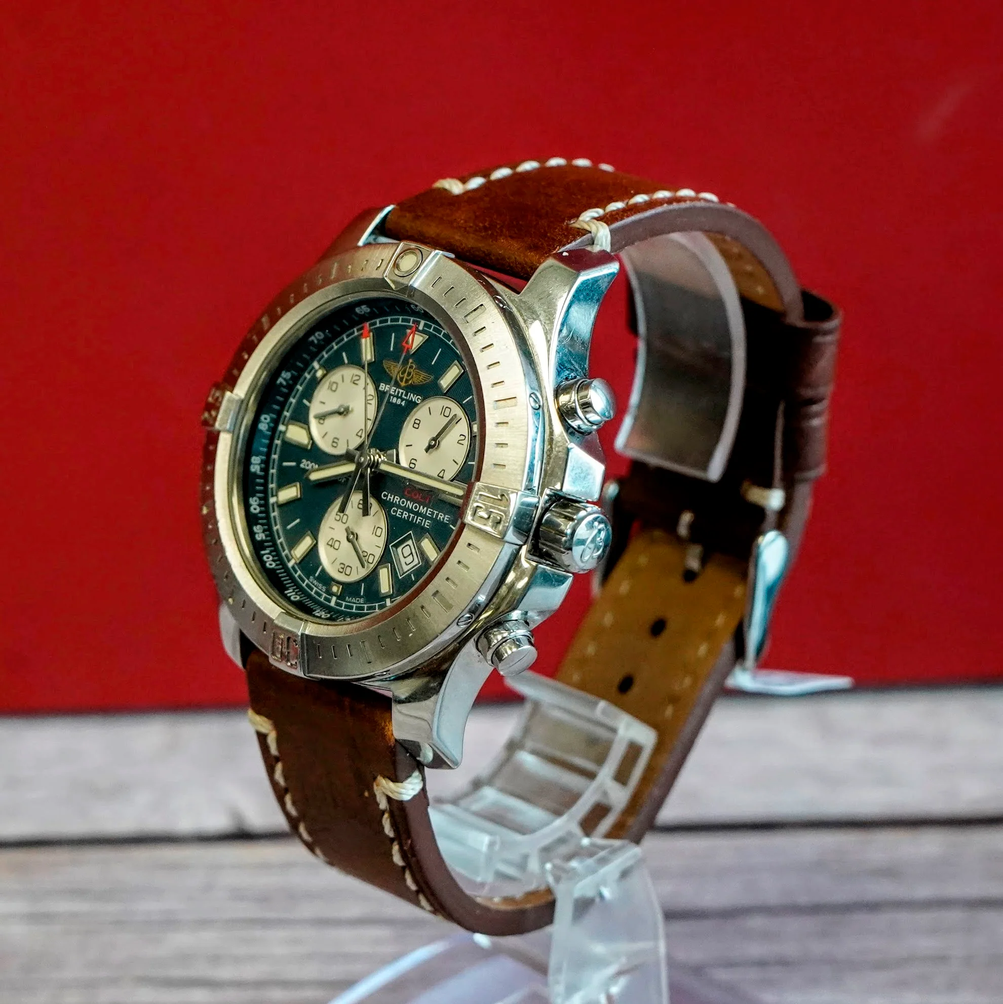 Breitling Colt Chronograph Watch A73388 Date Blue Dial 44mm S.S. - Quartz - Image 5