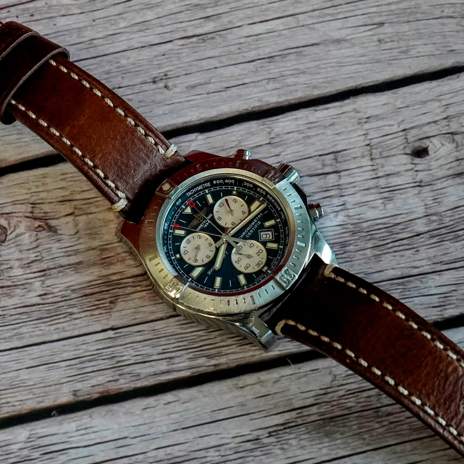 Breitling Colt Chronograph Watch A73388 Date Blue Dial 44mm S.S. - Quartz - Image 8