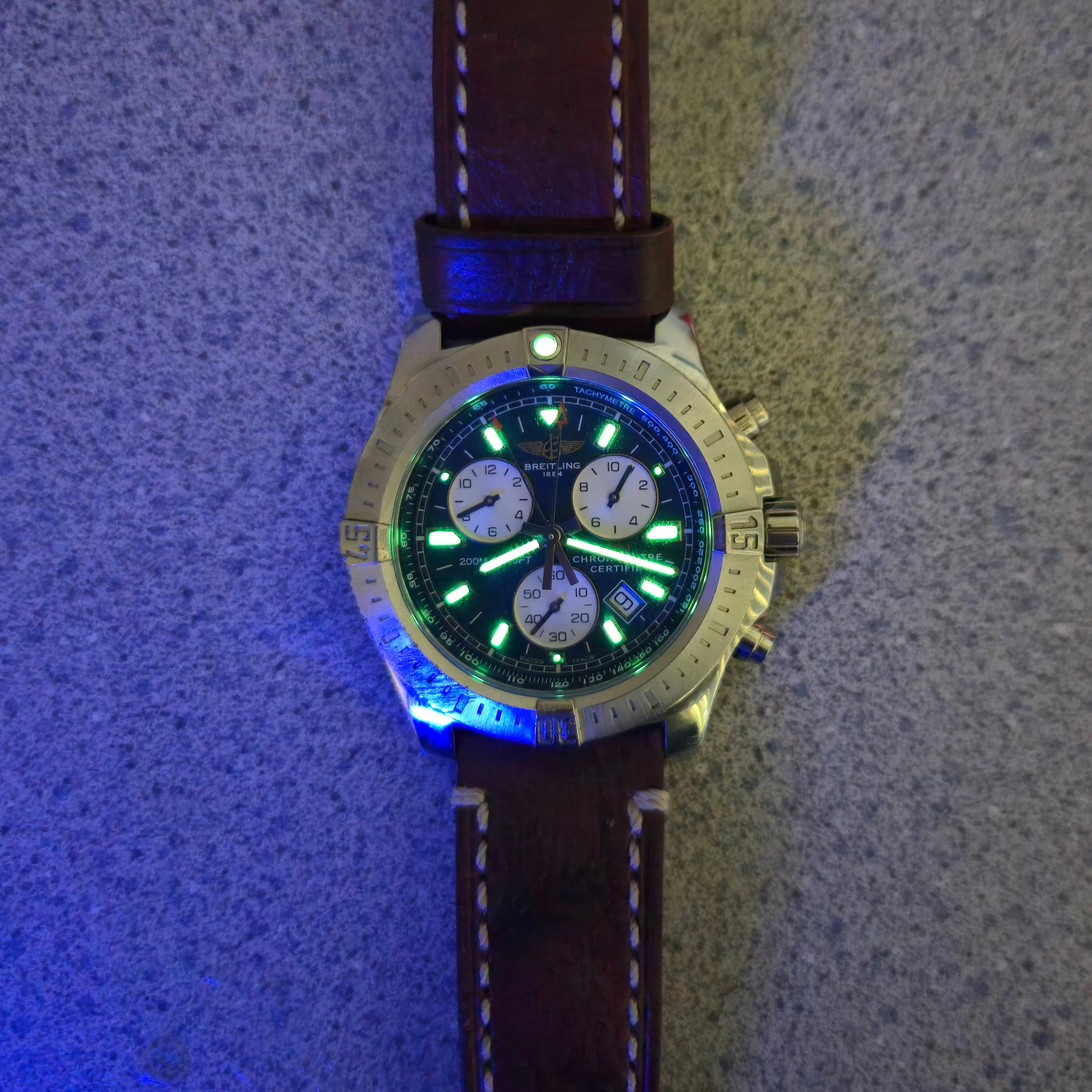 Breitling Colt Chronograph Watch A73388 Date Blue Dial 44mm S.S. - Quartz - Image 9