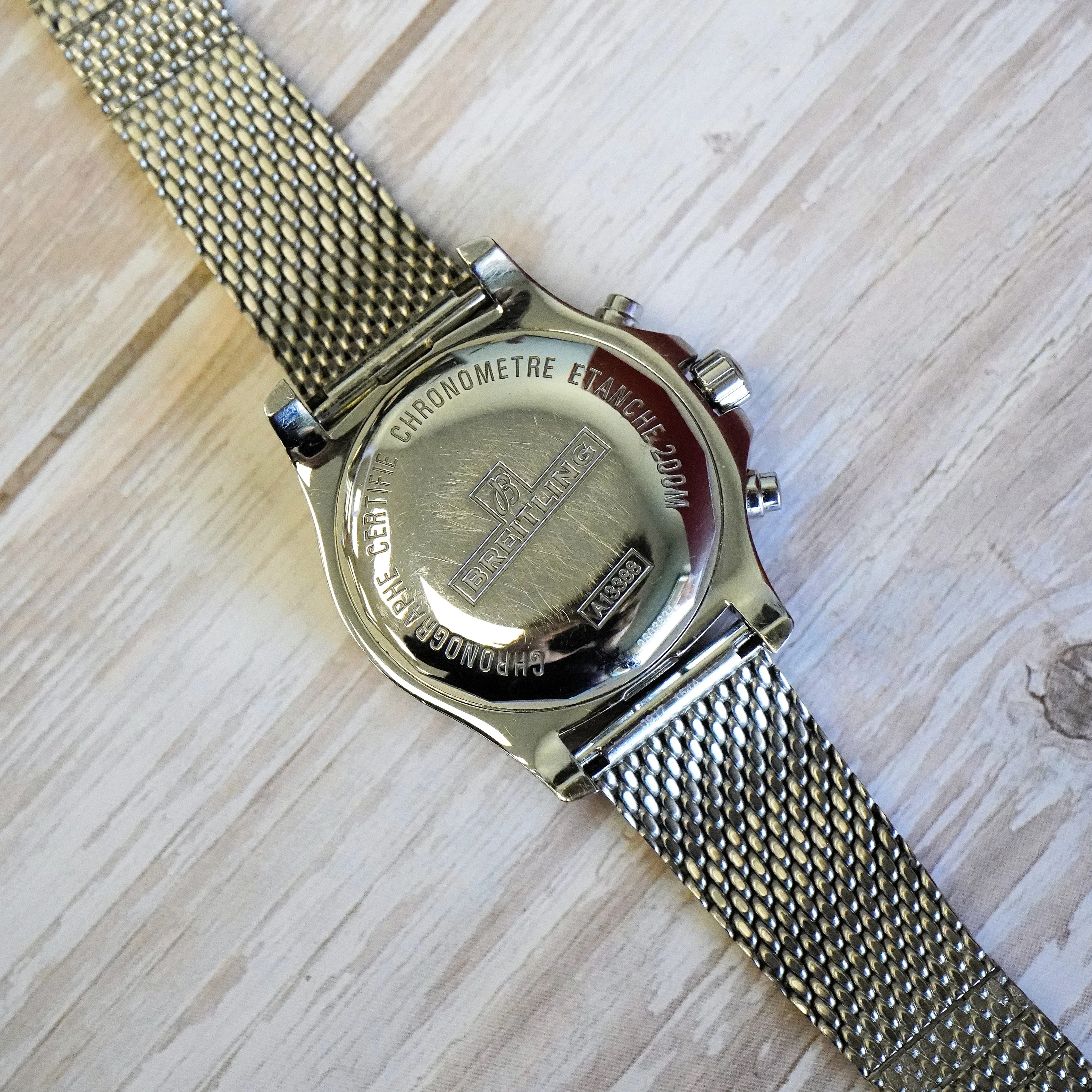 Breitling Colt Chronograph Automatic Watch A13388 Date 44mm ALL S.S. Mesh Band - Image 9