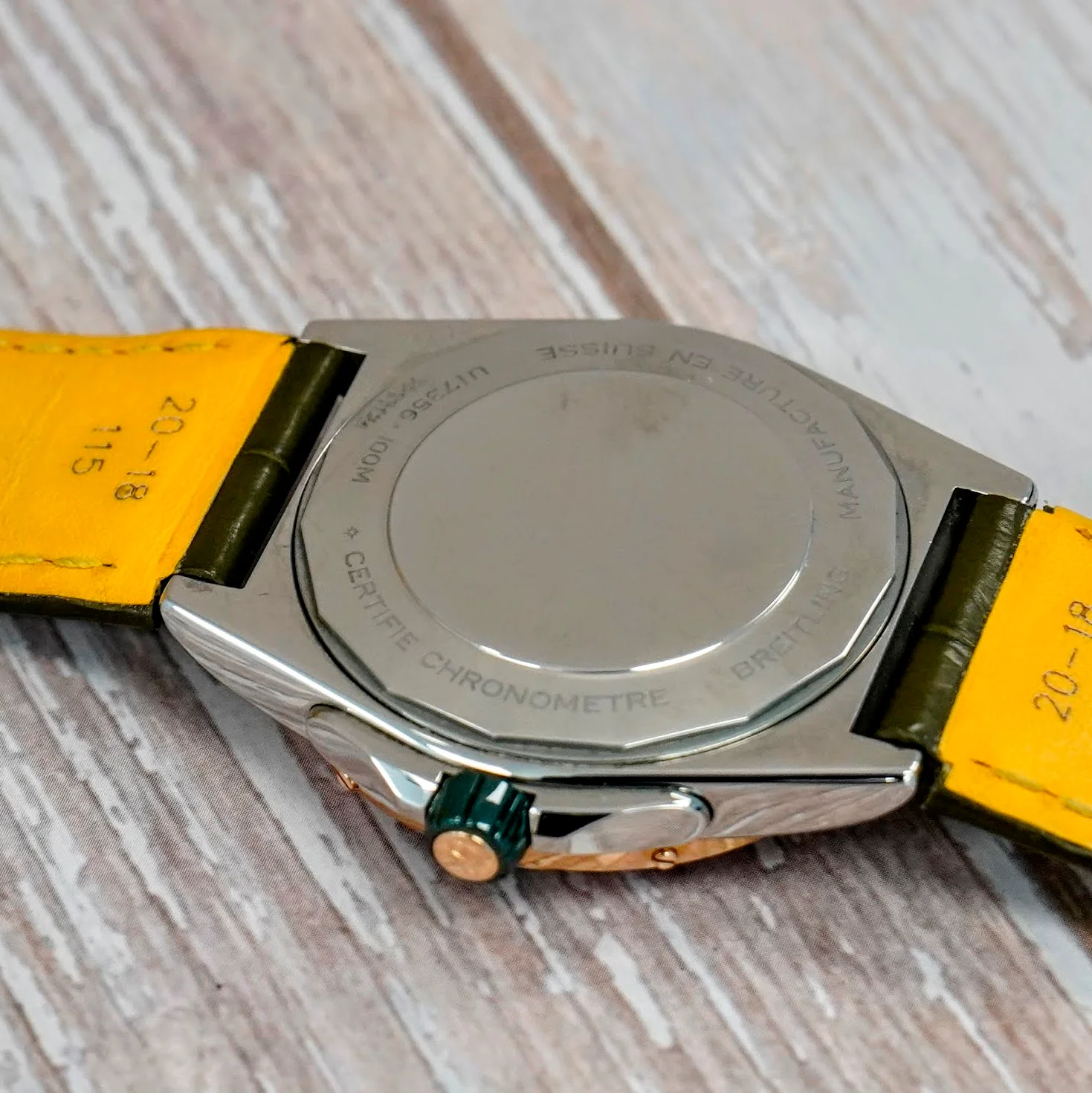 Breitling Super Chronomat Automatic 38 Watch U17356 Date 18K Rose Gold Diamond Bezel & S.S. Original Strap - Image 10