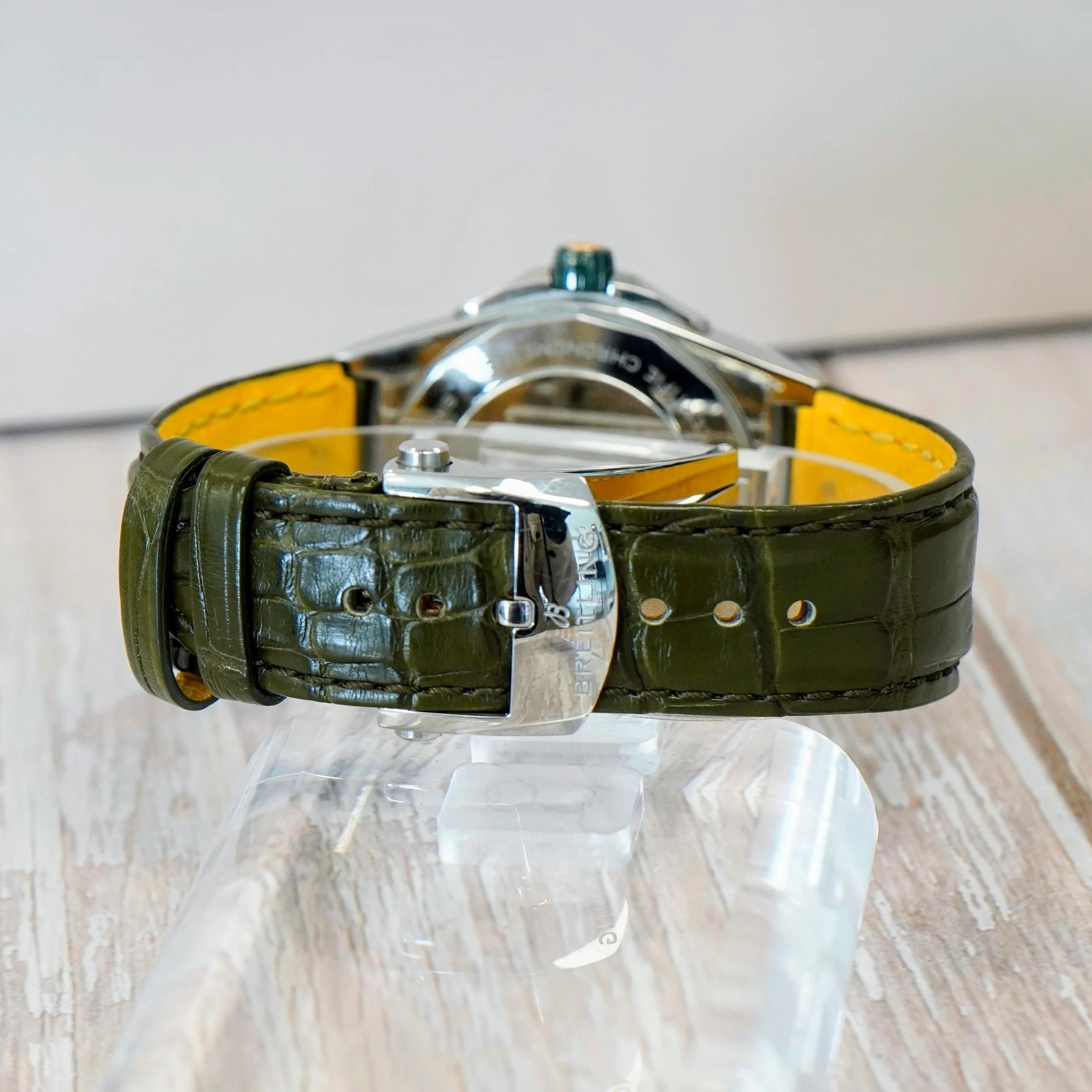 Breitling Super Chronomat Automatic 38 Watch U17356 Date 18K Rose Gold Diamond Bezel & S.S. Original Strap - Image 9