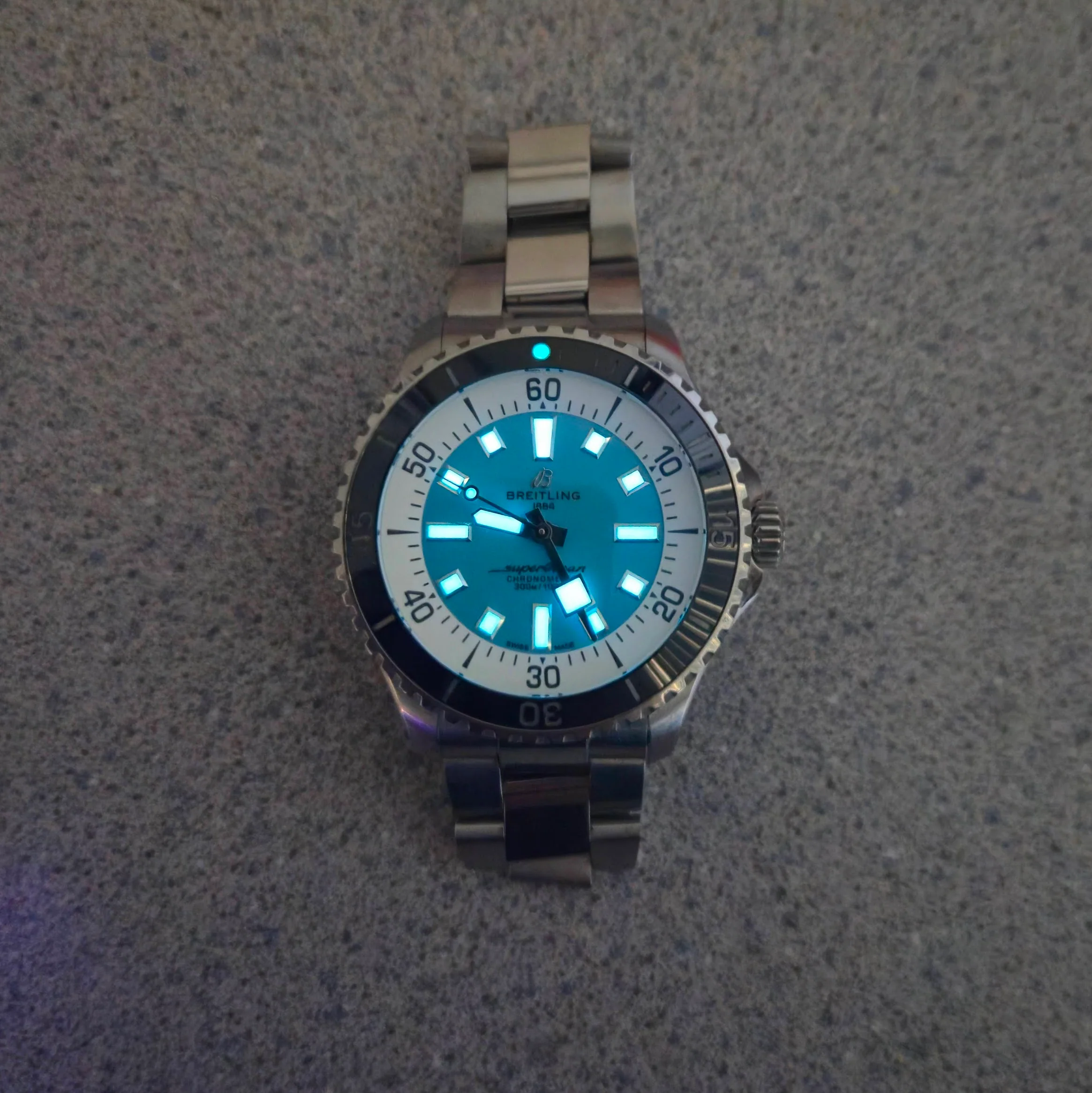 Breitling Superocean Automatic Watch A17376 Chronometer Turquoise Dial 44mm ALL S.S. - Image 11