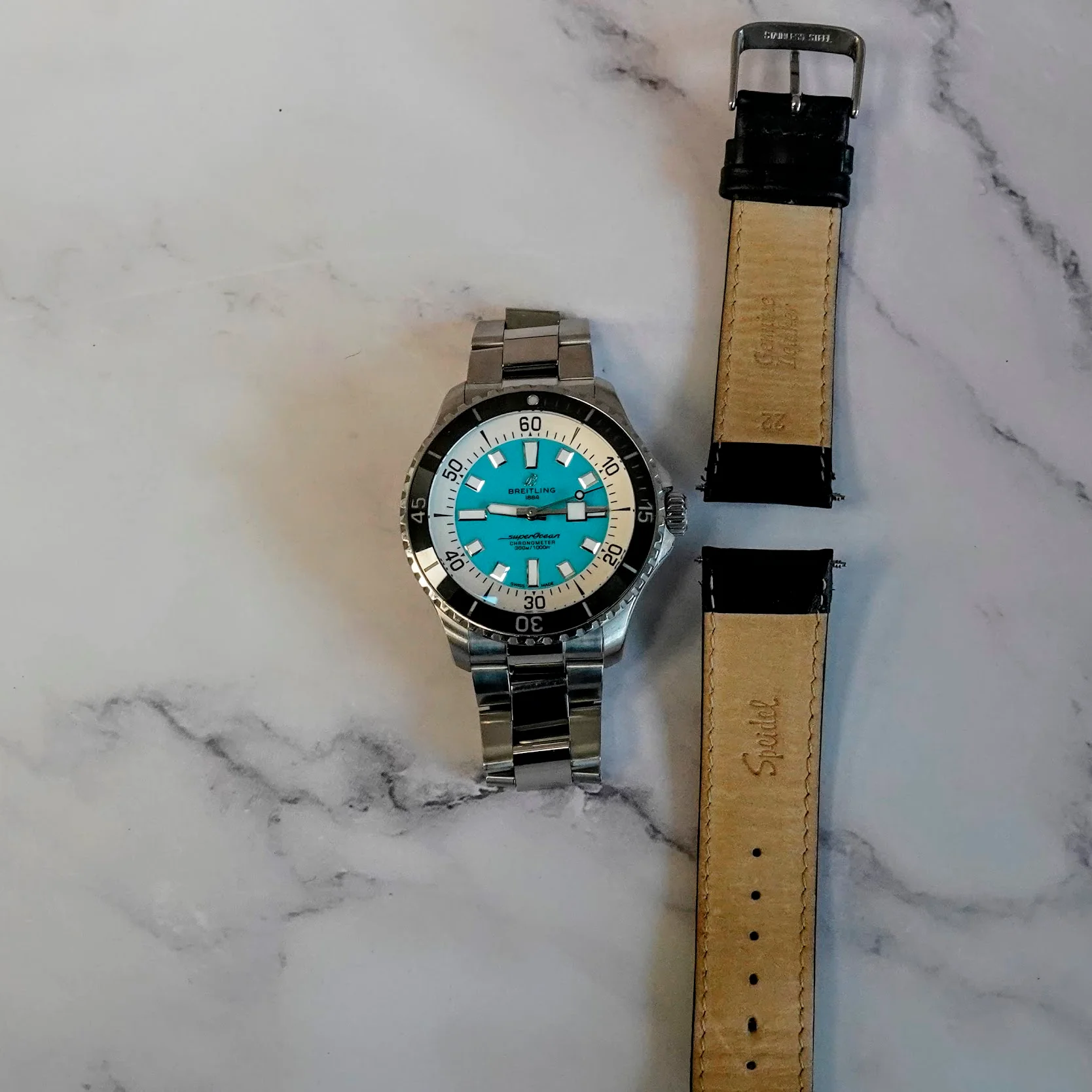 Breitling Superocean Automatic Watch A17376 Chronometer Turquoise Dial 44mm ALL S.S. - Image 12