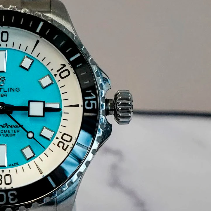 Breitling Superocean Automatic Watch A17376 Chronometer Turquoise Dial 44mm ALL S.S. - Image 5