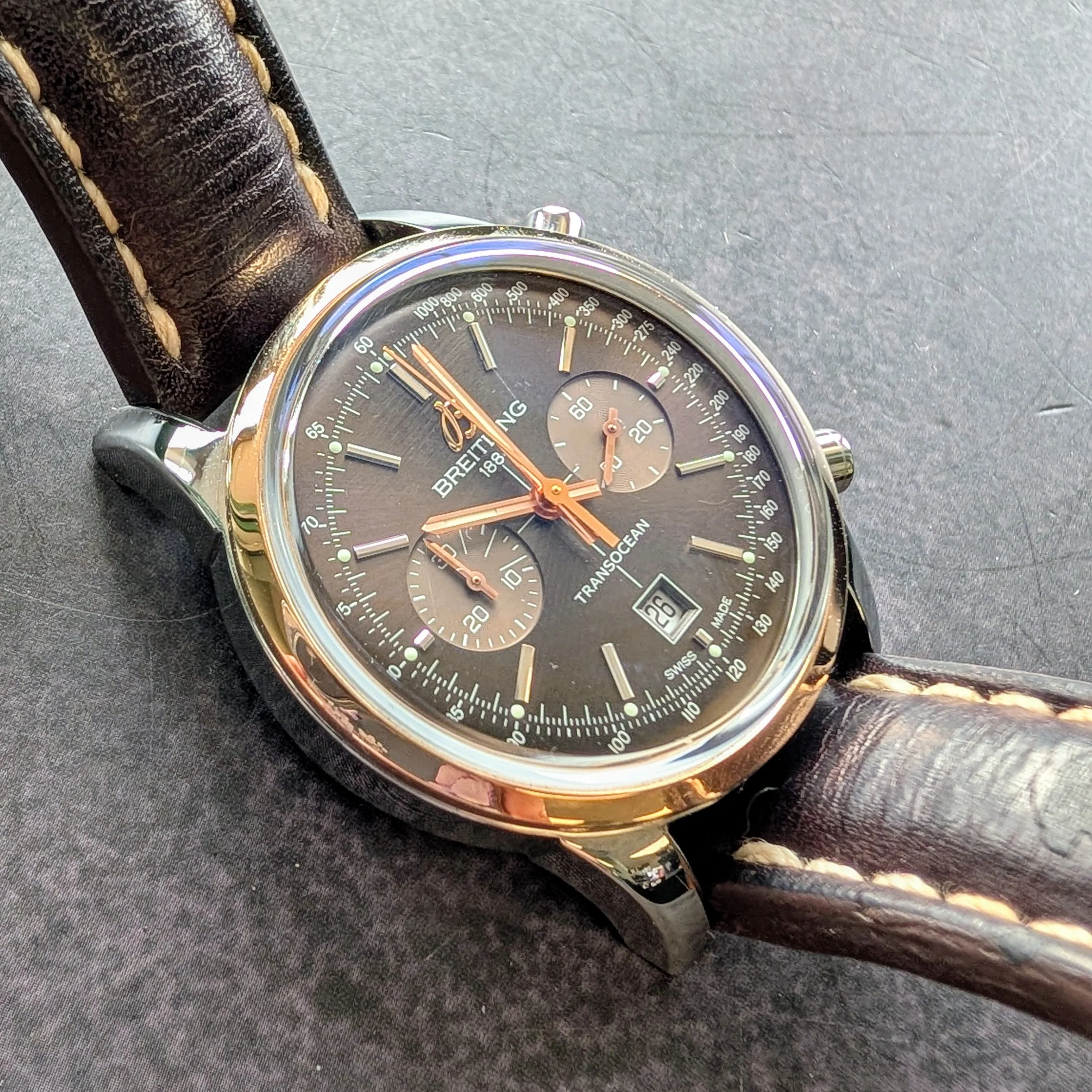 Breitling Transocean Chronograph 38 Watch U41310 Two-Tone Automatic Wristwatch - Image 10