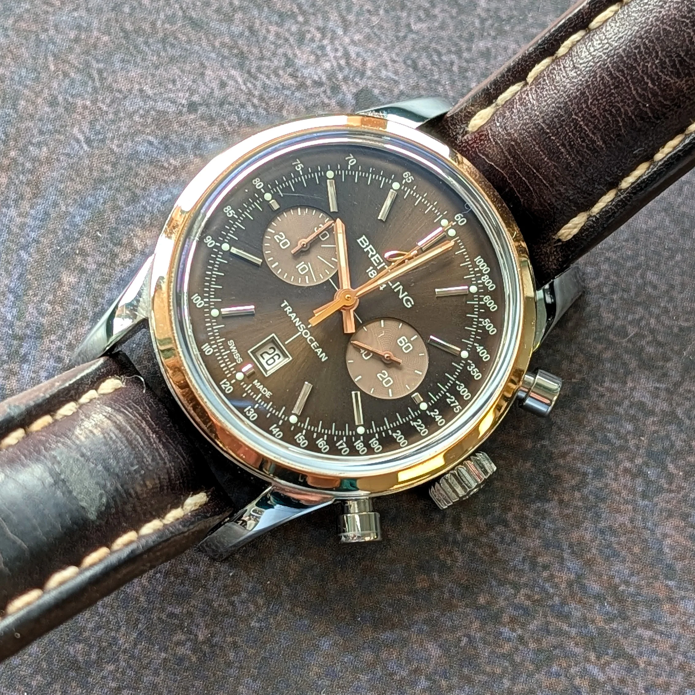 Breitling Transocean Chronograph 38 Watch U41310 Two-Tone Automatic Wristwatch - Image 11