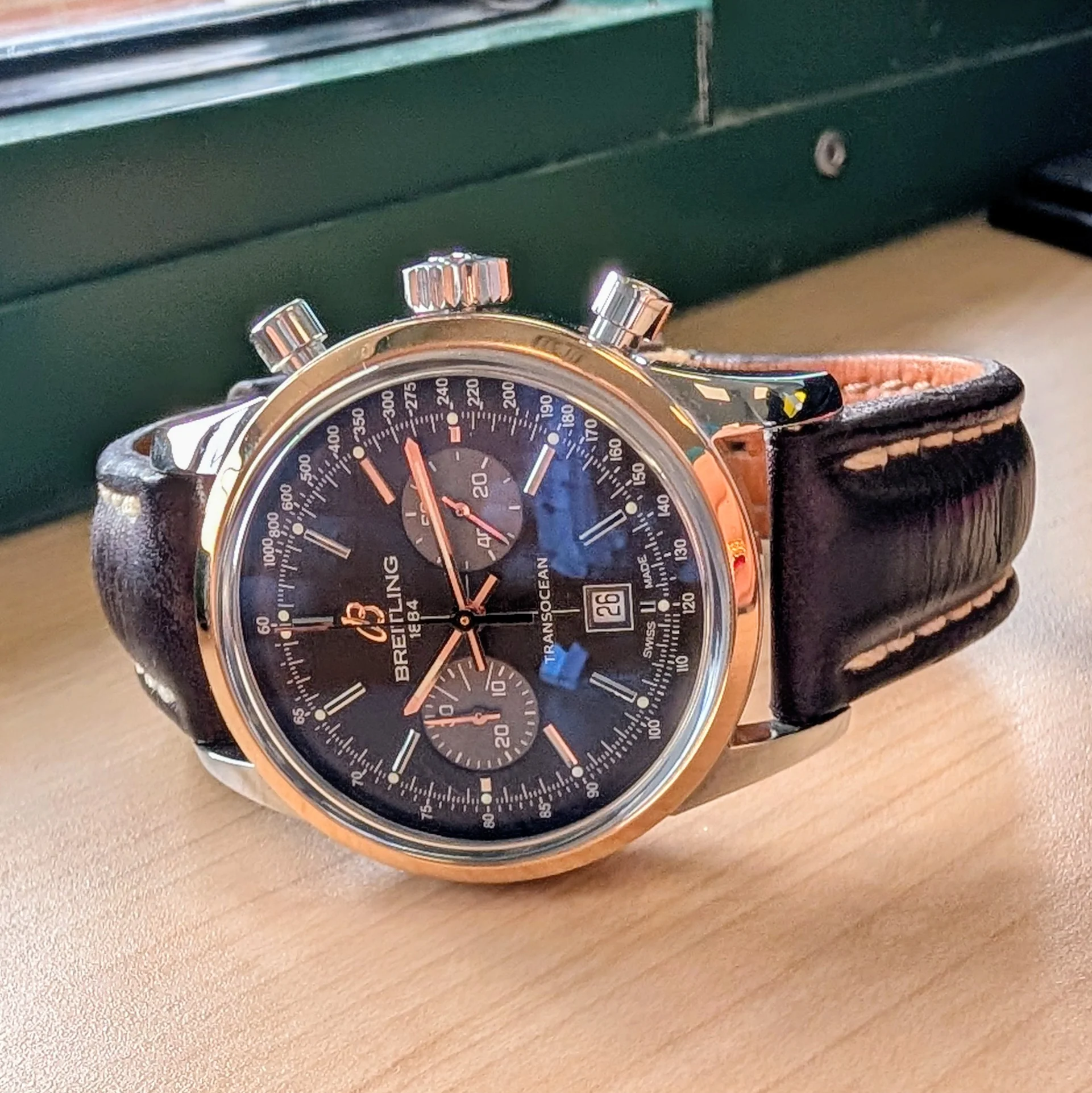 Breitling Transocean Chronograph 38 Watch U41310 Two-Tone Automatic Wristwatch - Image 12