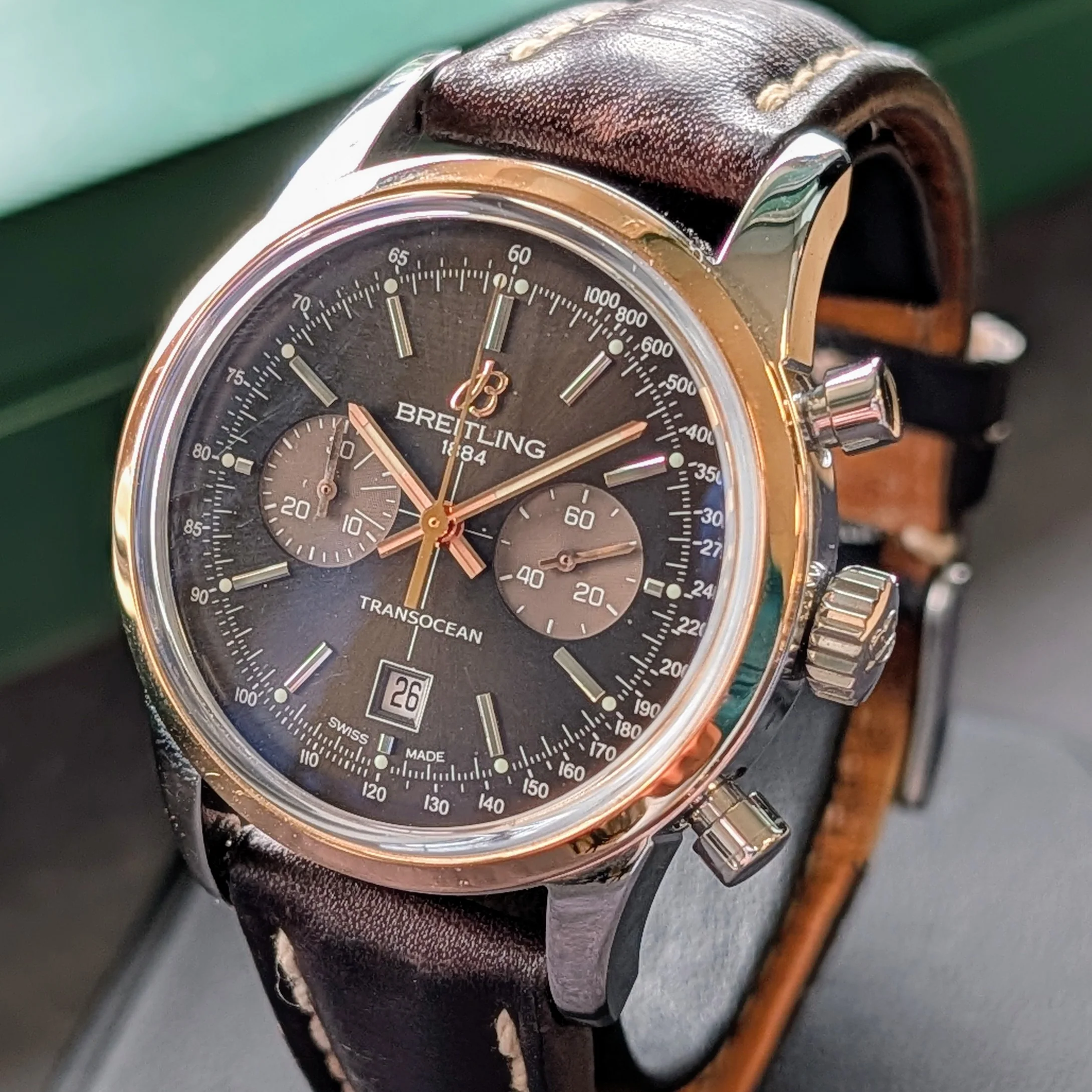 Breitling Transocean Chronograph 38 Watch U41310 Two-Tone Automatic Wristwatch - Image 3