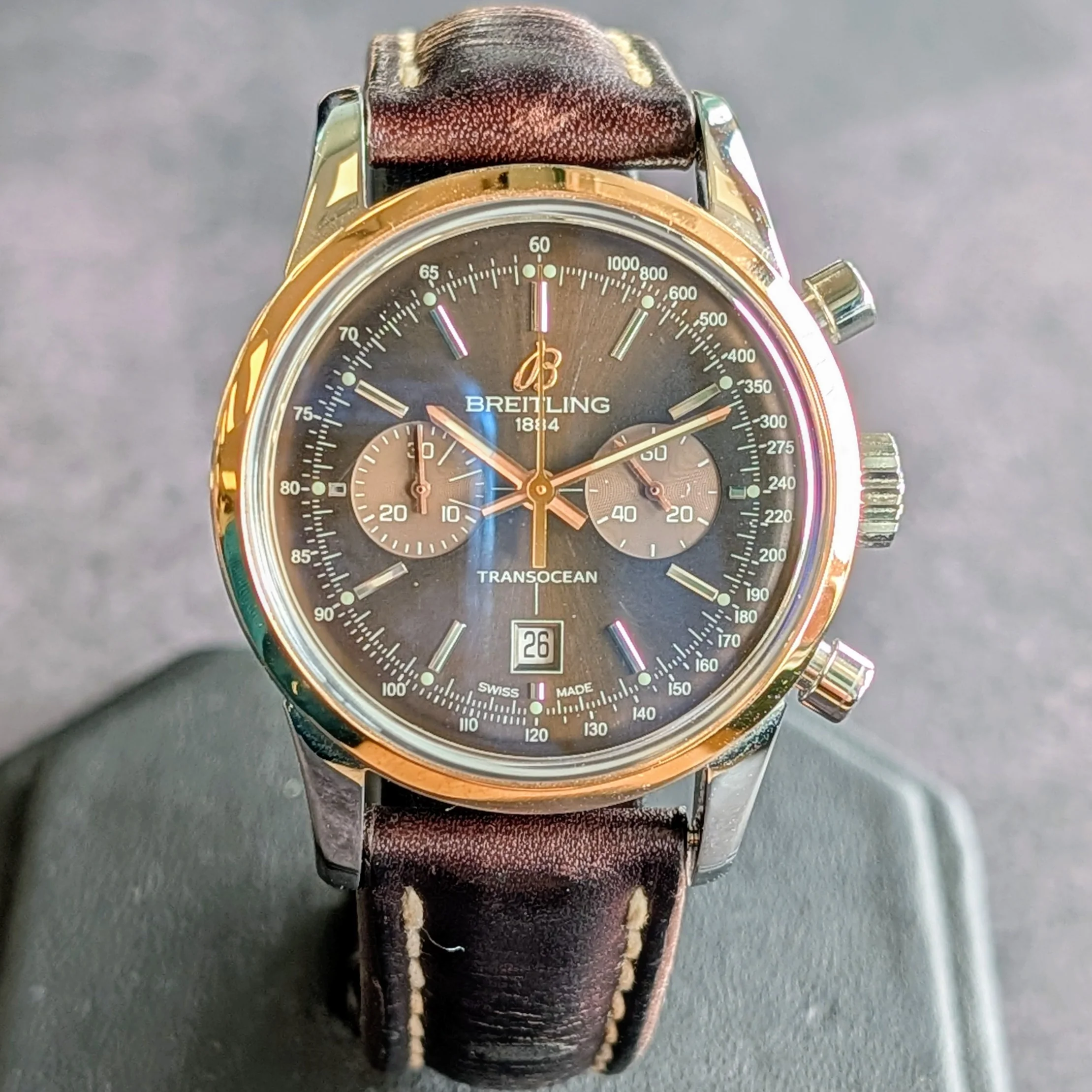 Breitling Transocean Chronograph 38 Watch U41310 Two-Tone Automatic Wristwatch - Image 4