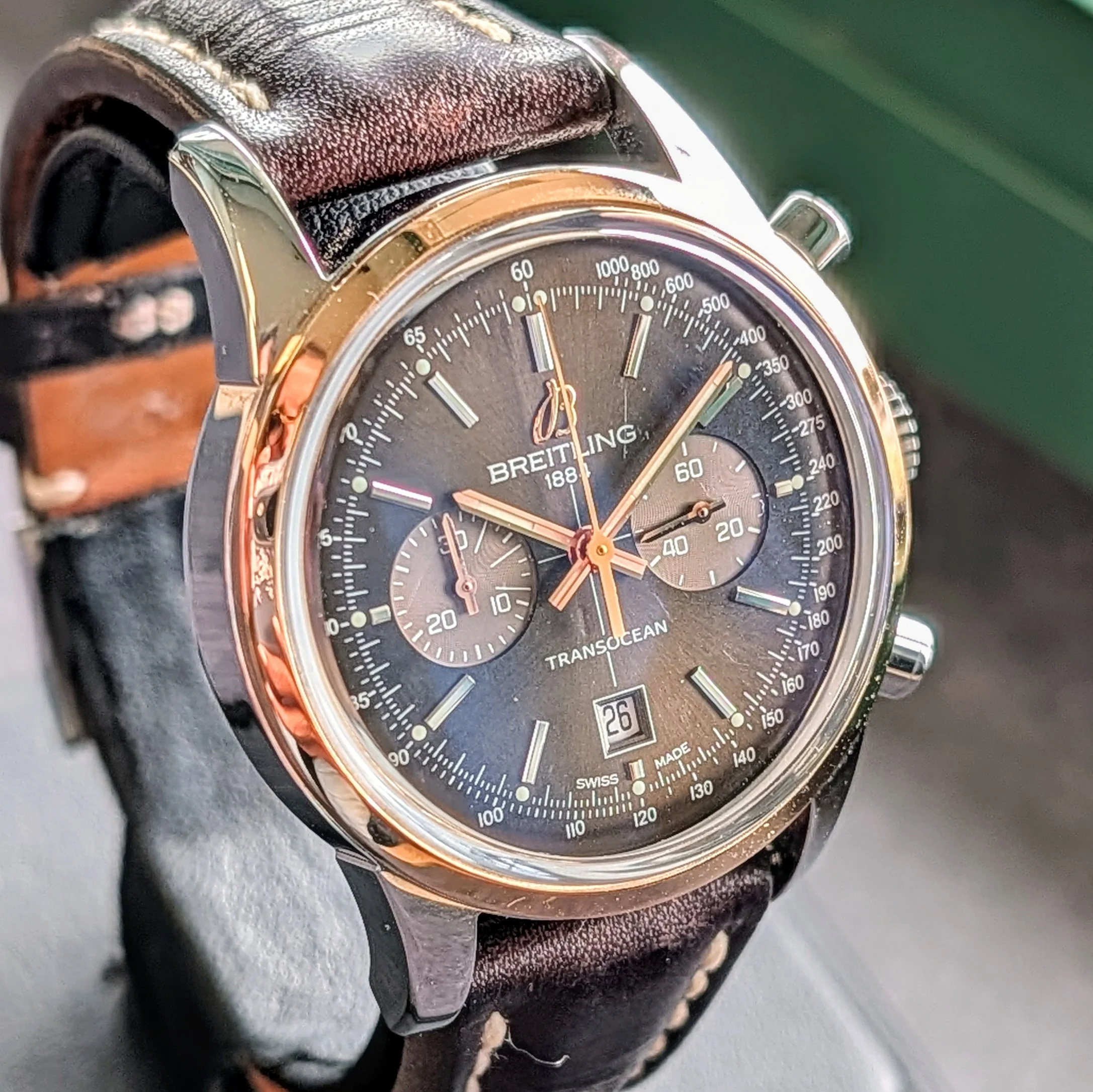 Breitling Transocean Chronograph 38 Watch U41310 Two-Tone Automatic Wristwatch - Image 5