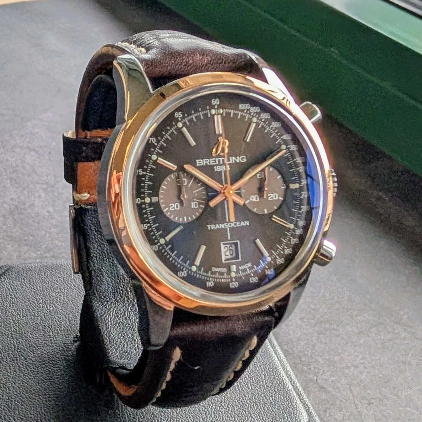 Breitling Transocean Chronograph 38 Watch U41310 Two-Tone Automatic Wristwatch - Image 6