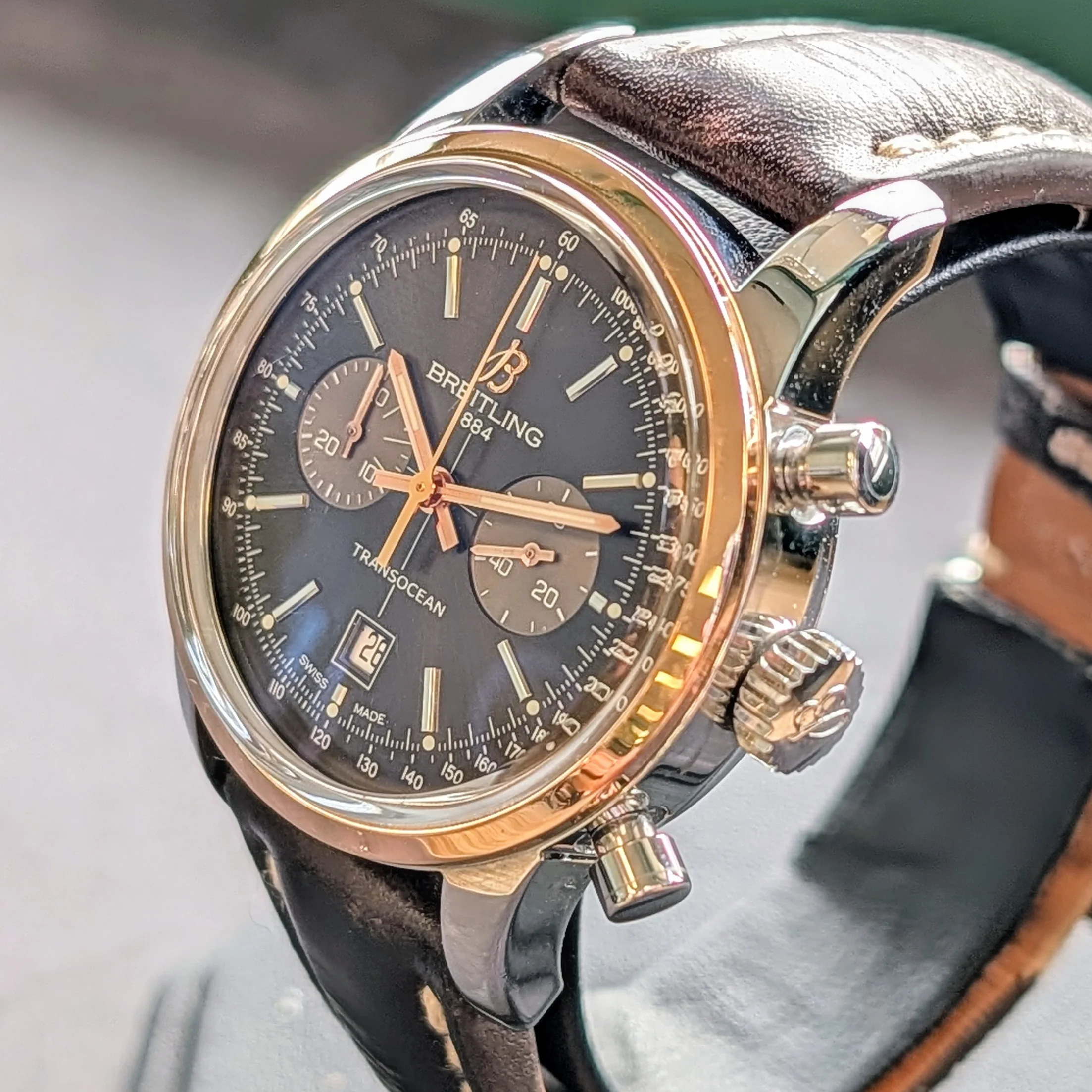 Breitling Transocean Chronograph 38 Watch U41310 Two-Tone Automatic Wristwatch - Image 8