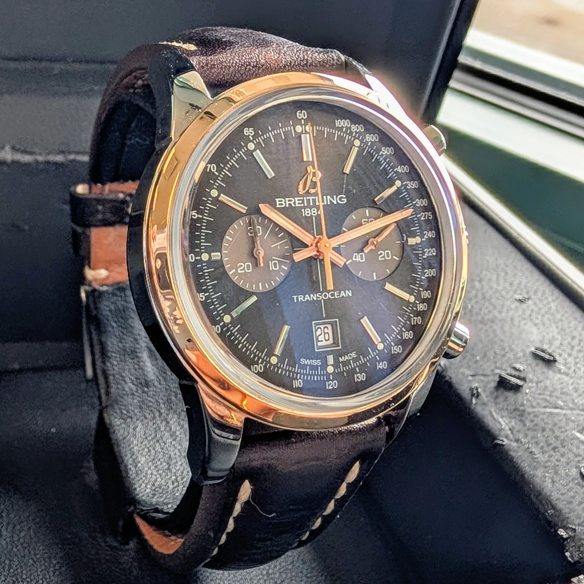 Breitling Transocean Chronograph 38 Watch U41310 Two-Tone Automatic Wristwatch - Image 9