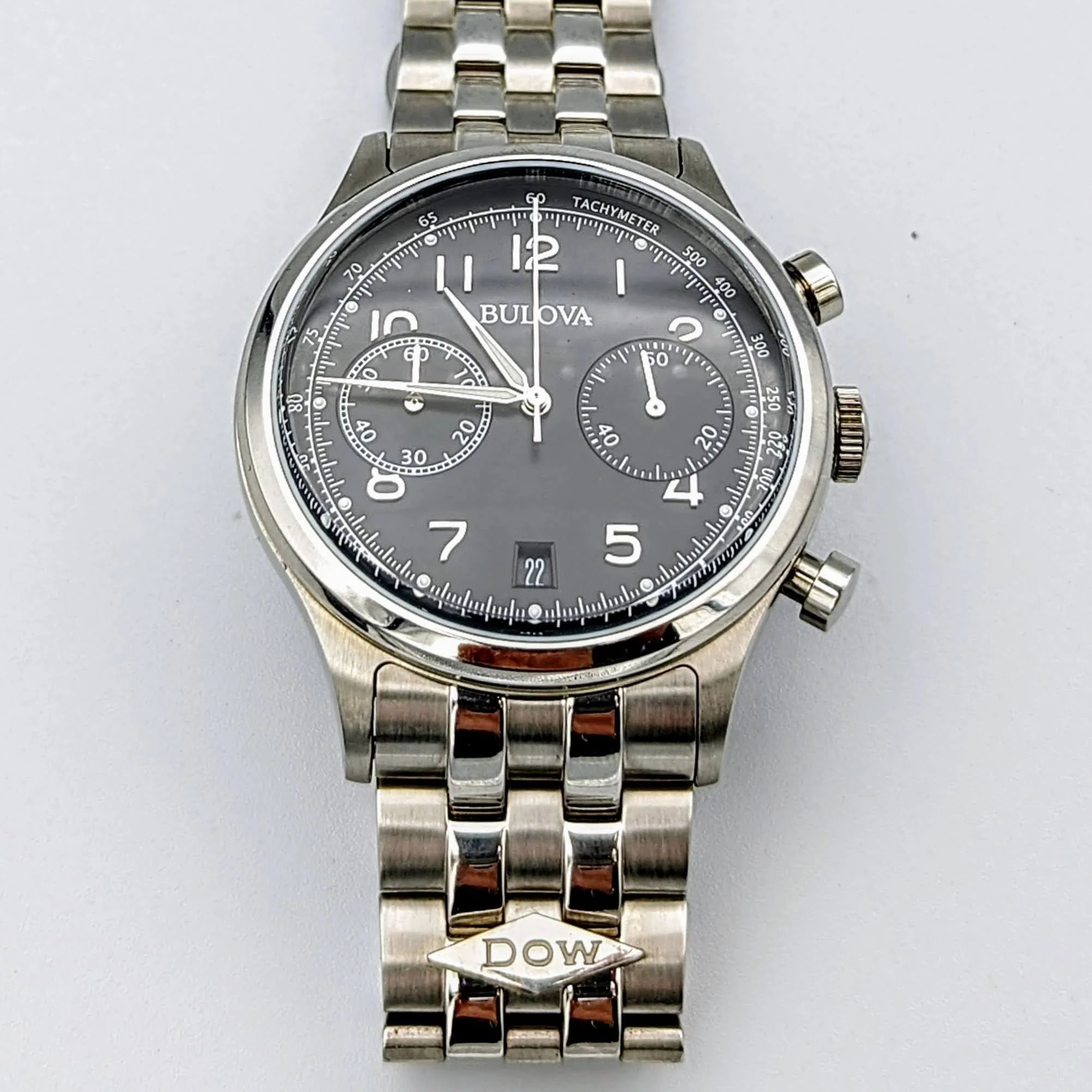 BULOVA Classic Chronograph Watch 43mm Quartz Wristwatch - ALL S.S. - Image 12
